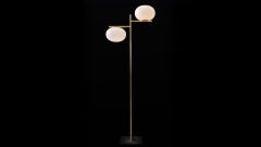 Oluce Alba 383 Floor Lamp design Mariana Pellegrino Soto - Satin brass 220–240V