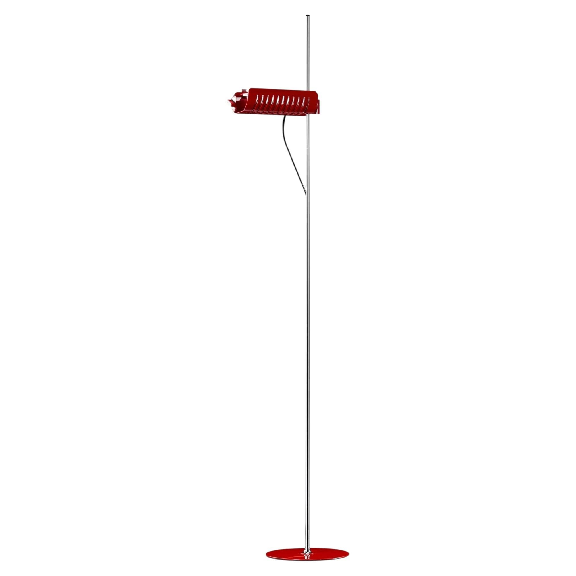 Oluce Colombo 626/L Floor Lamp by Joe Colombo - Scarlet red - 220–240V For Sale