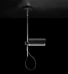 Oluce Colombo 885/L Ceiling Lamp by Joe Colombo - Black/Chrome - 220–240V