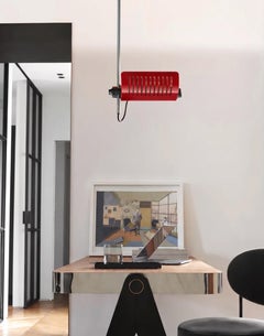 Lámpara de techo Oluce Colombo 885/L, diseñada por Joe Colombo - Rojo escarlata - 220–240 V