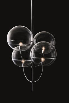 Oluce Lyndon 450 Suspension Lamp by Vico Magistretti - Chrome - 220–240V