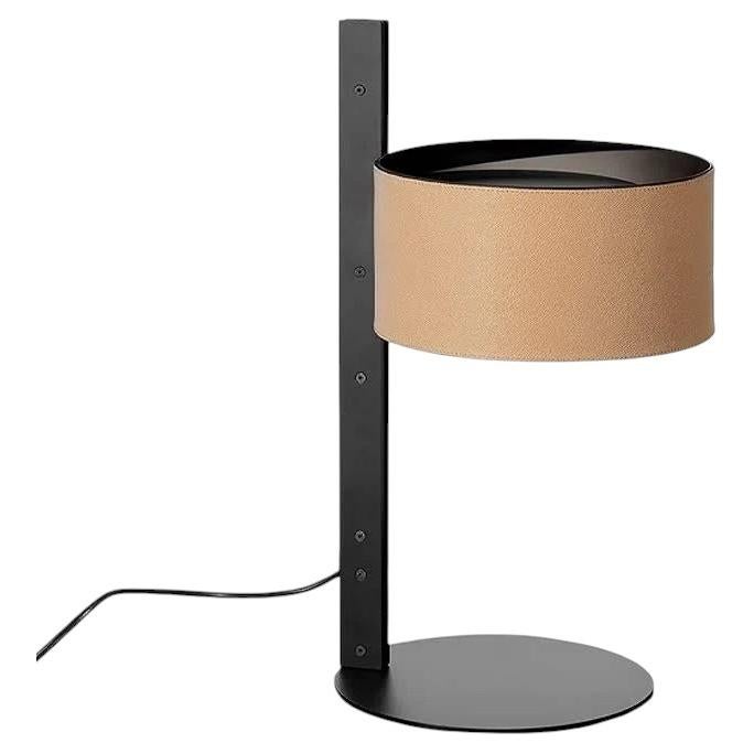 Oluce Parallel 296 Table Lamp by Victor Vasilevc - Leather Sand - 220–240V For Sale