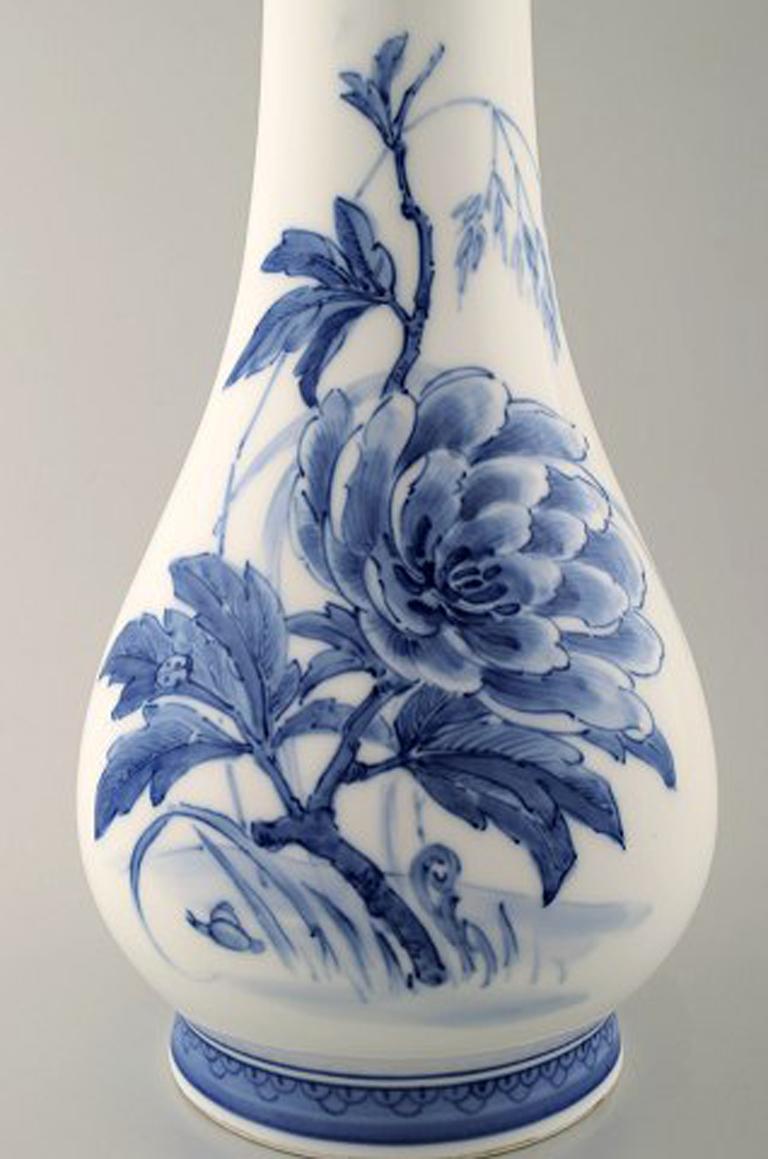 Art Nouveau Oluf Jensen for Royal Copenhagen, Large Unique Porcelain Vase with Slim Neck For Sale