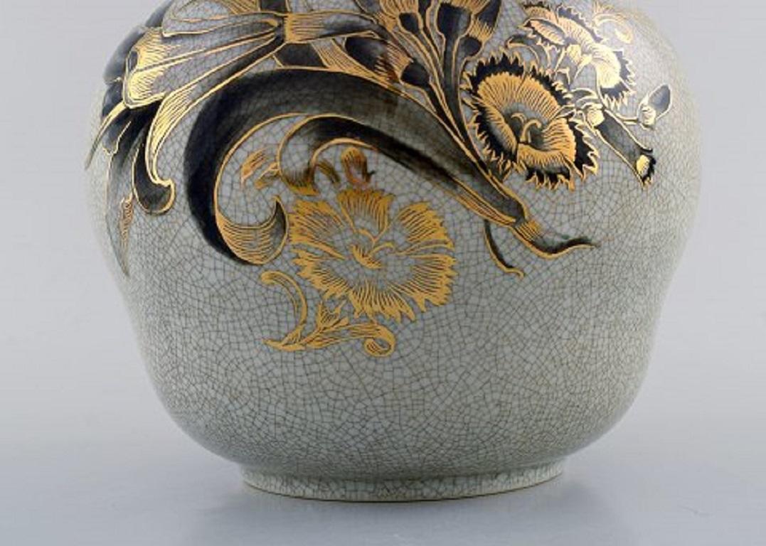 Danish Oluf Jensen for Royal Copenhagen, Unique Vase in Crackled Porcelain, 1929