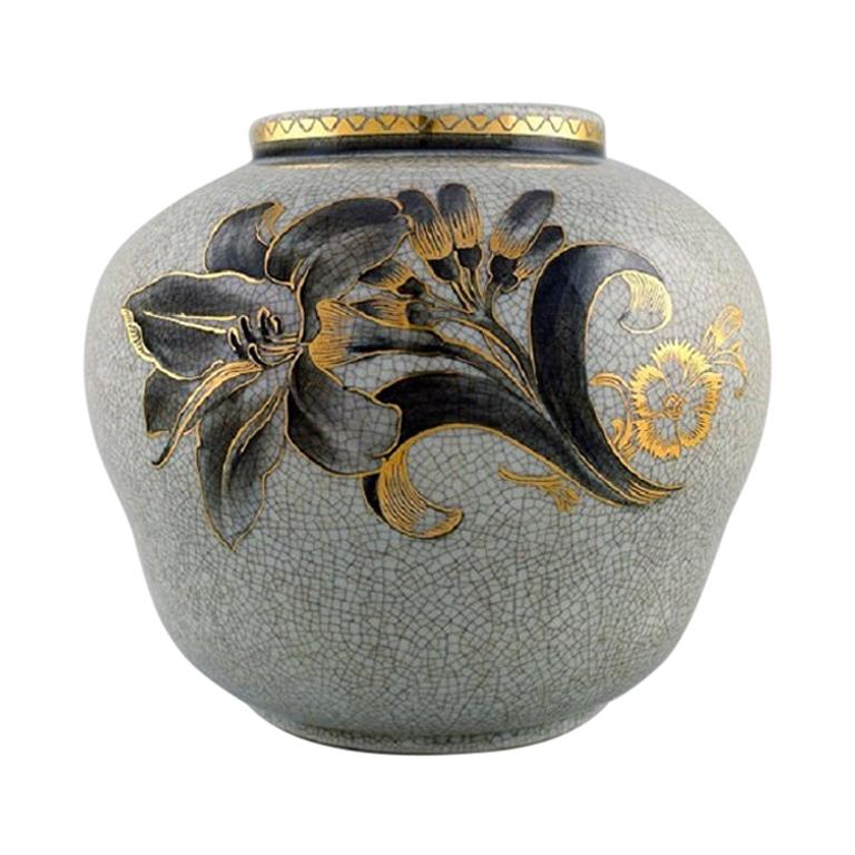 Oluf Jensen for Royal Copenhagen, Unique Vase in Crackled Porcelain, 1929