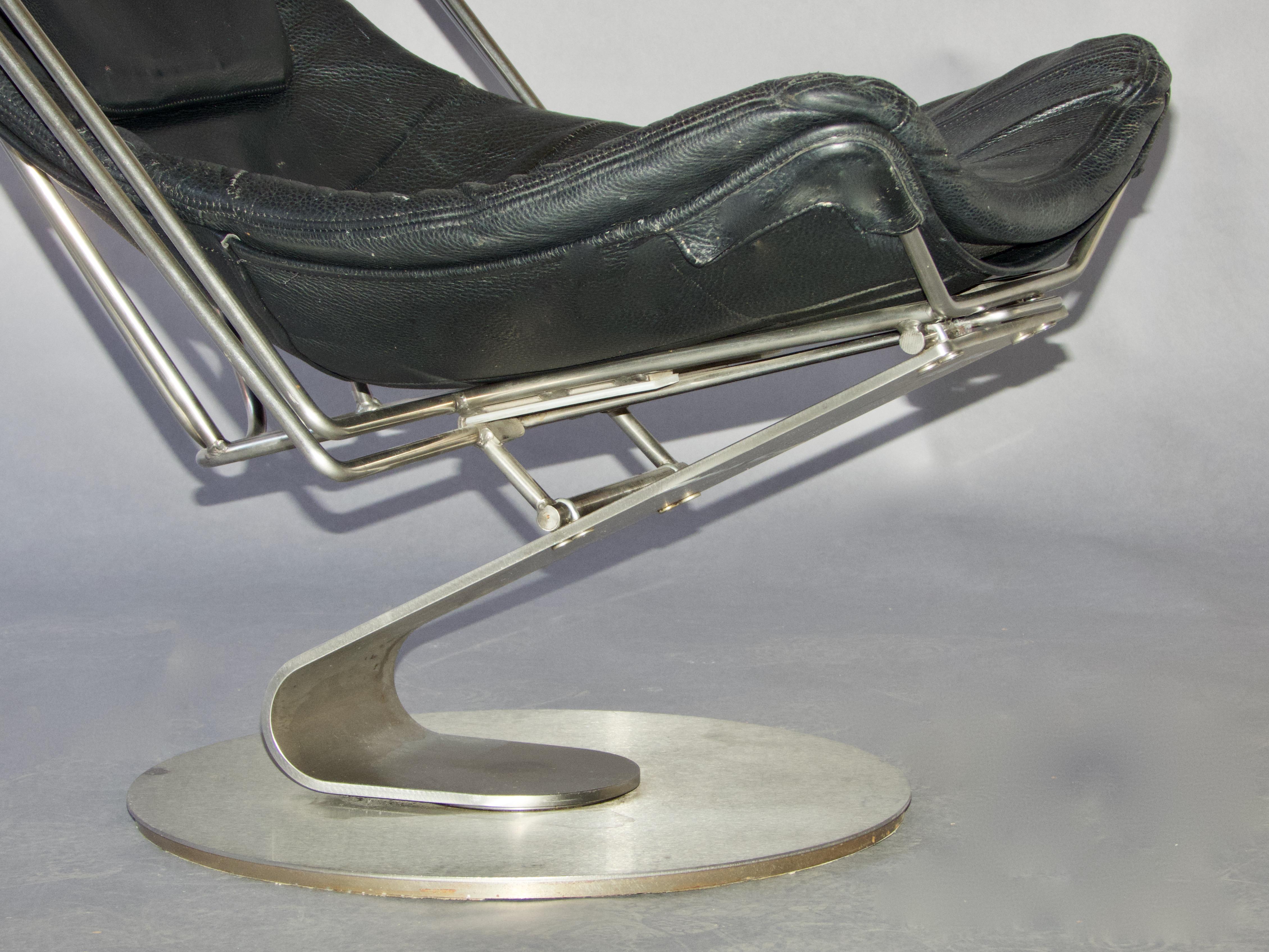 Metallo Poltrona relax dal design classico e giovane di Oluf Lund 'inter dane' per Trio Line in vendita