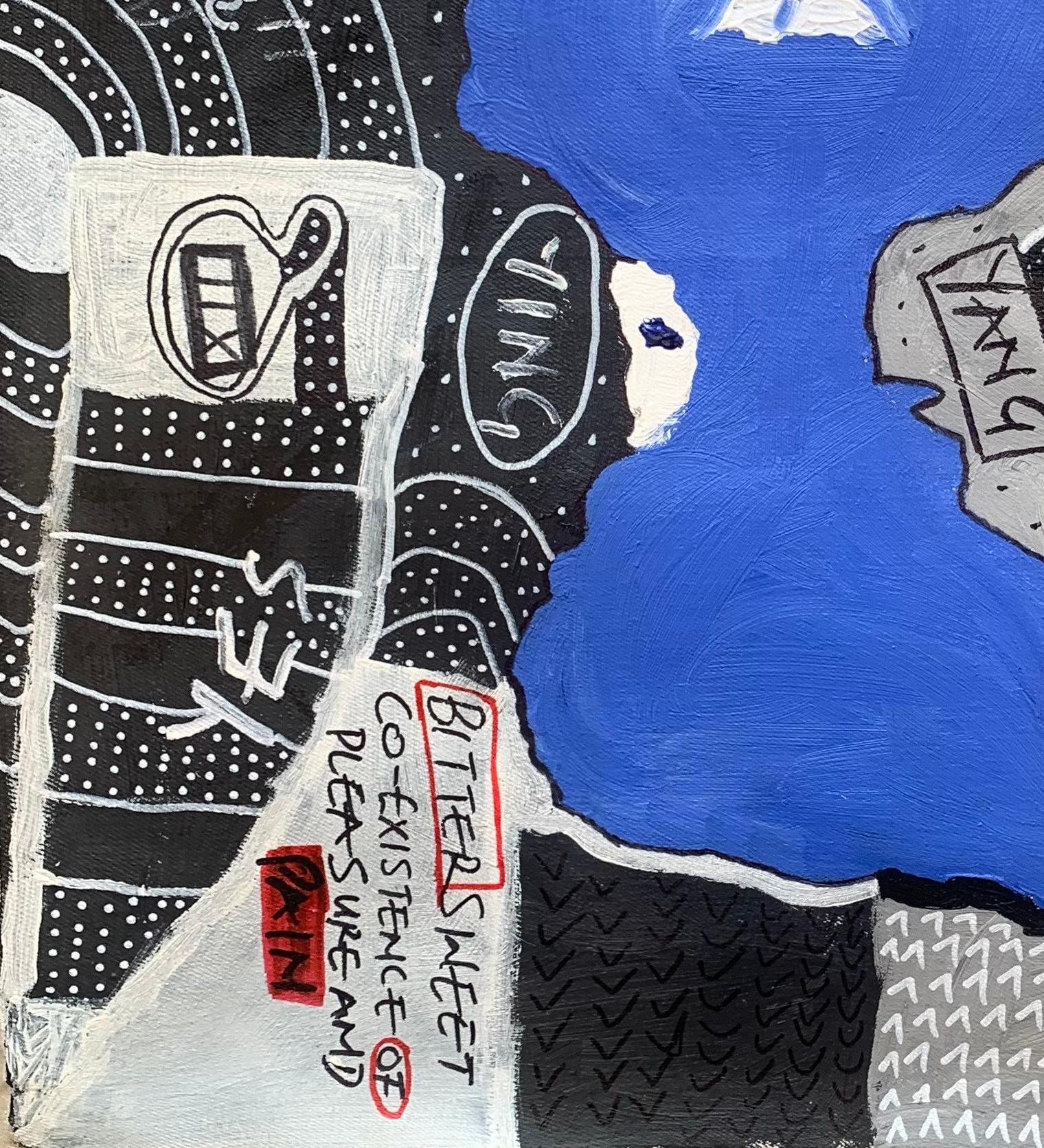 Algedonic - Siglo XXI, Contemporáneo, Abstracto, Cultura Pop, Emociones, Colores - Abstract Painting Gris de Olumide Ajayi