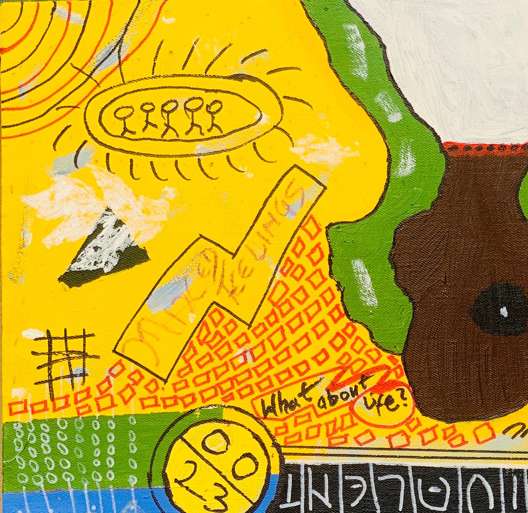 Ambivalente - Siglo XXI, Contemporáneo, Abstracto, Cultura Pop, Emociones, Colores - Painting de Olumide Ajayi