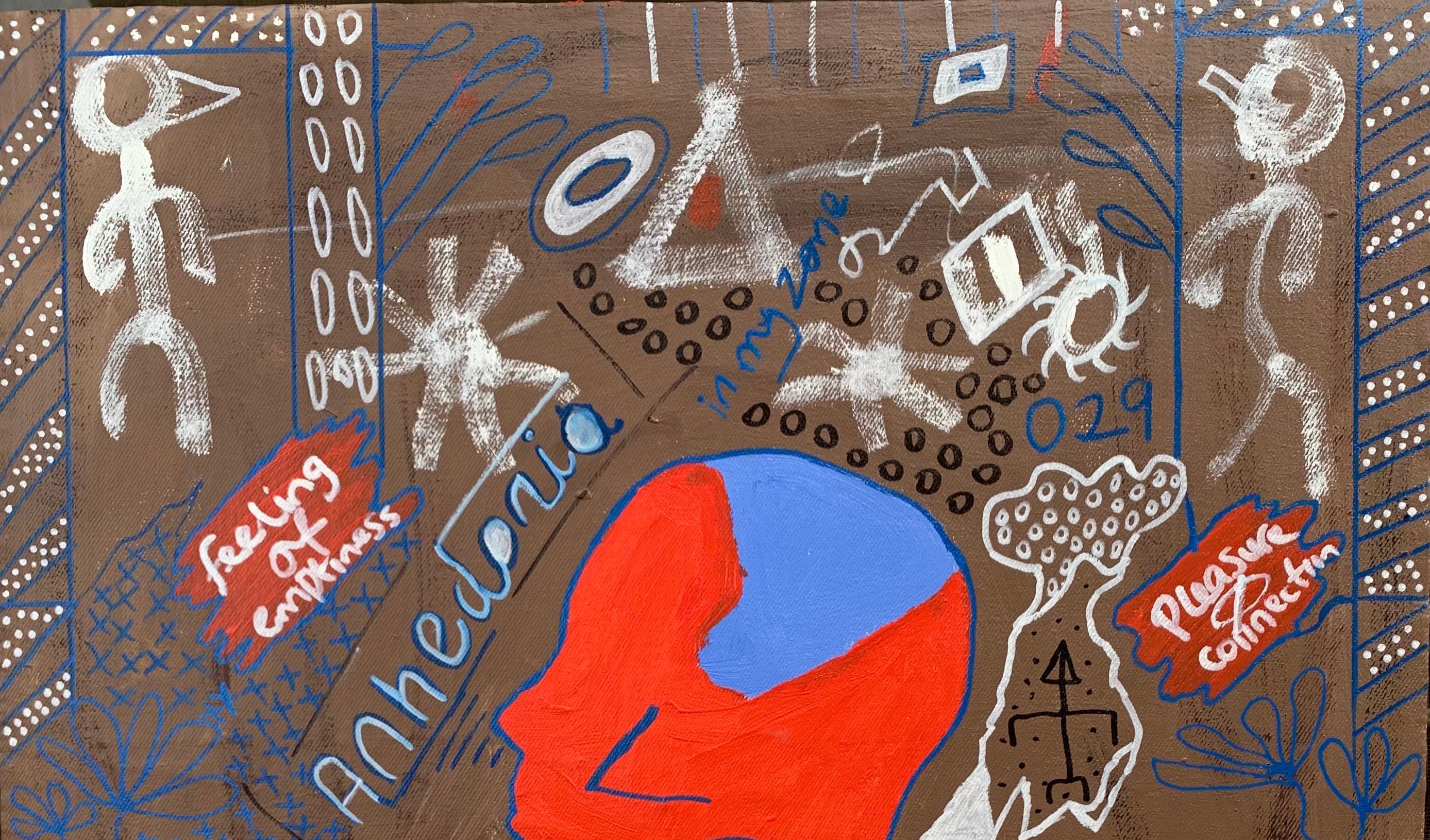 Anhedonia - 21ème siècle, Contemporain, Abstrait, Culture Populaire, Amour, Solitude - Painting de Olumide Ajayi