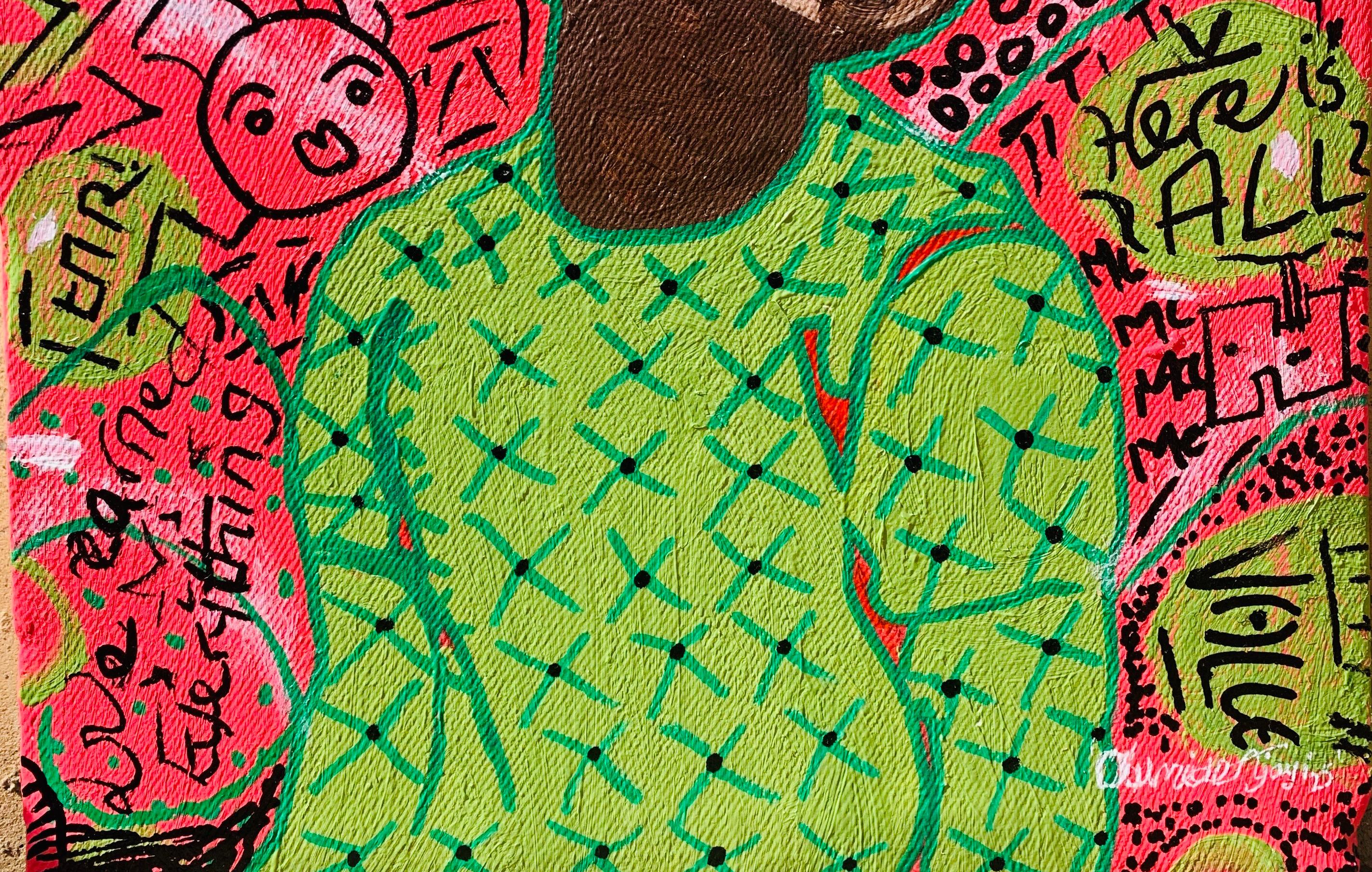 Apokatastasis - 21st Century, Contemporary, Abstract Expression, Pop Culture - Abstract Expressionist Painting by Olumide Ajayi