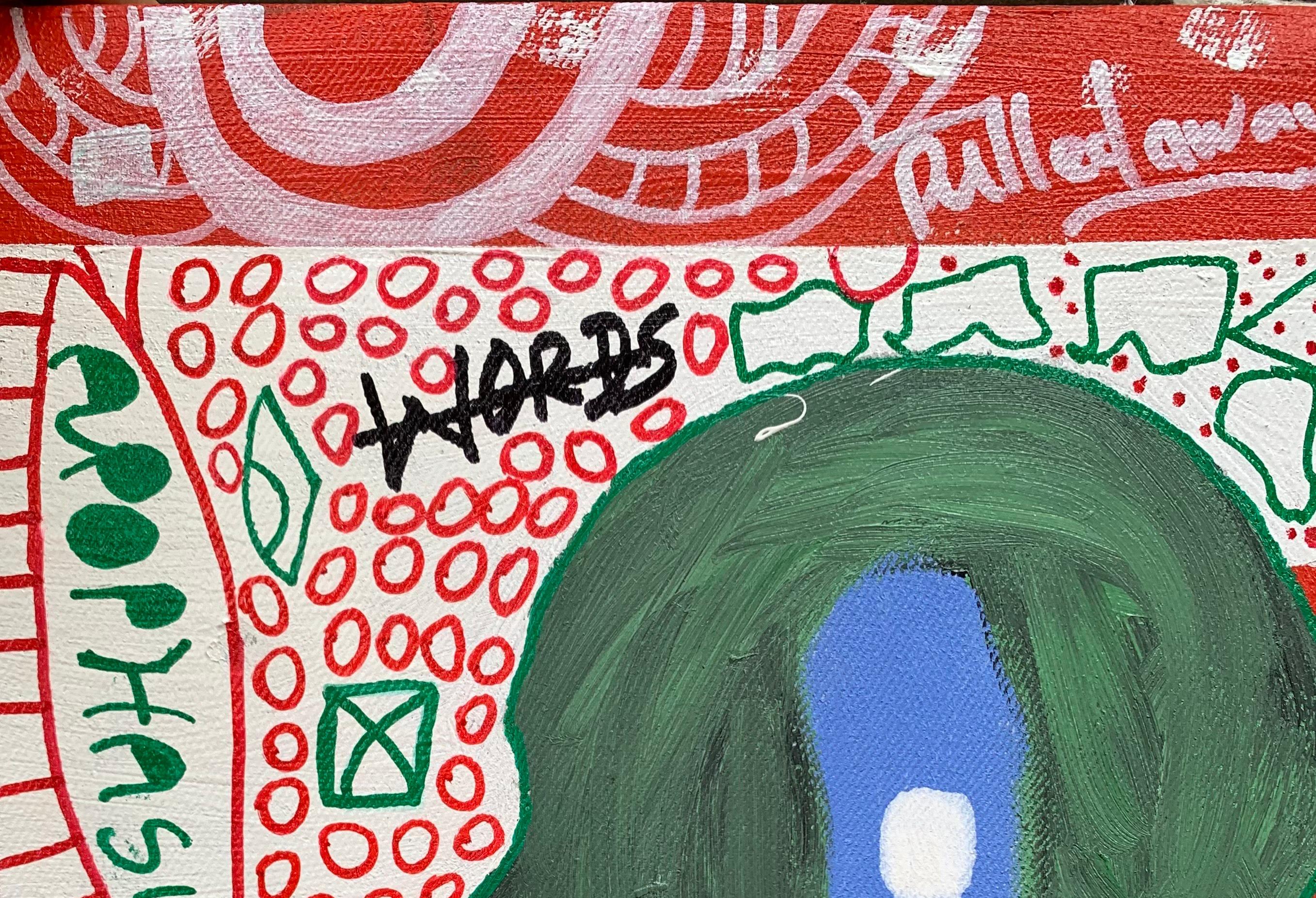 Apophasis -21st Century, Contemporary, Abstract, Pop Culture, Miniature, People - Painting by Olumide Ajayi
