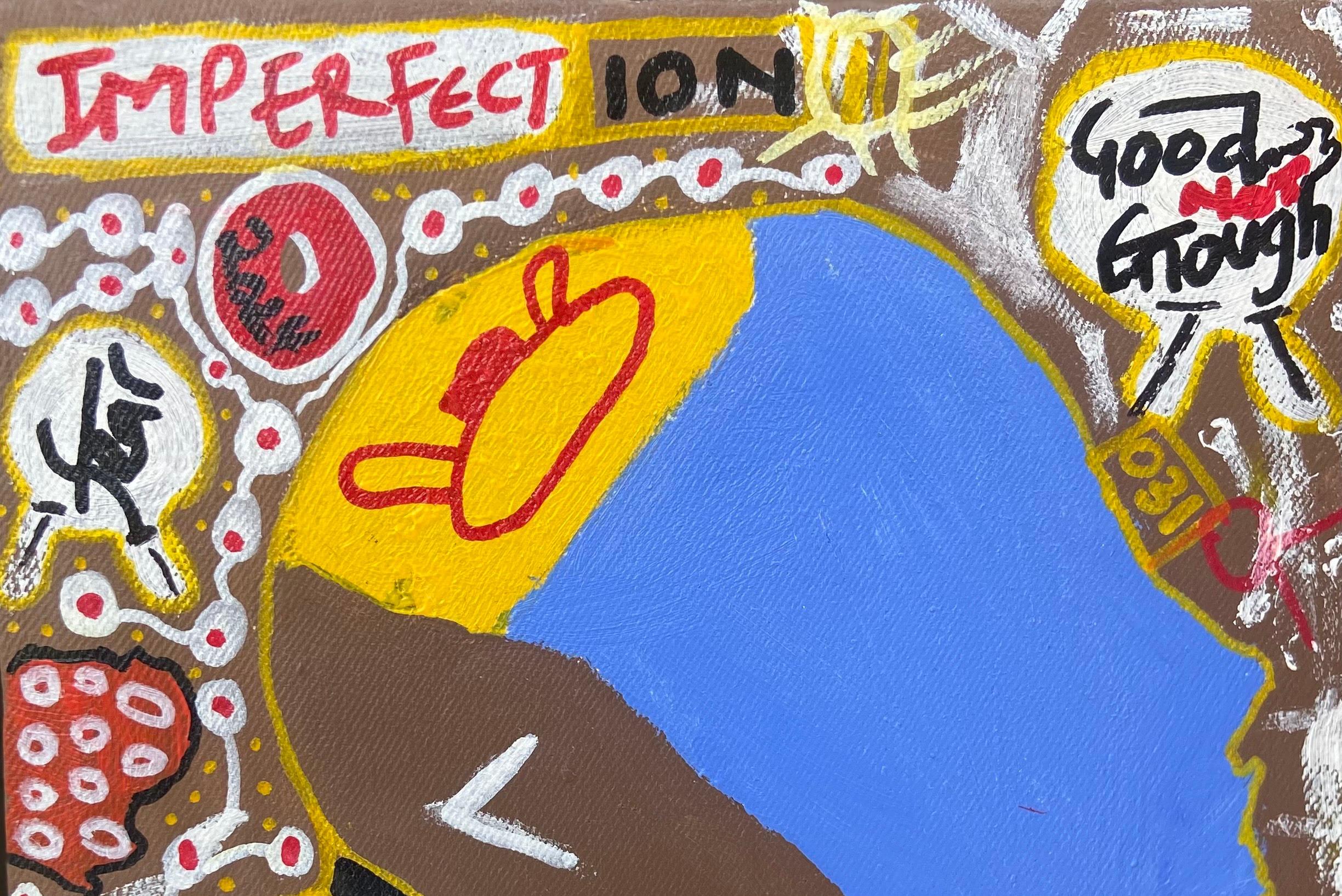Atelophobia -21st Century, Contemporary, Abstract, Pop Culture, Miniature People - Painting by Olumide Ajayi