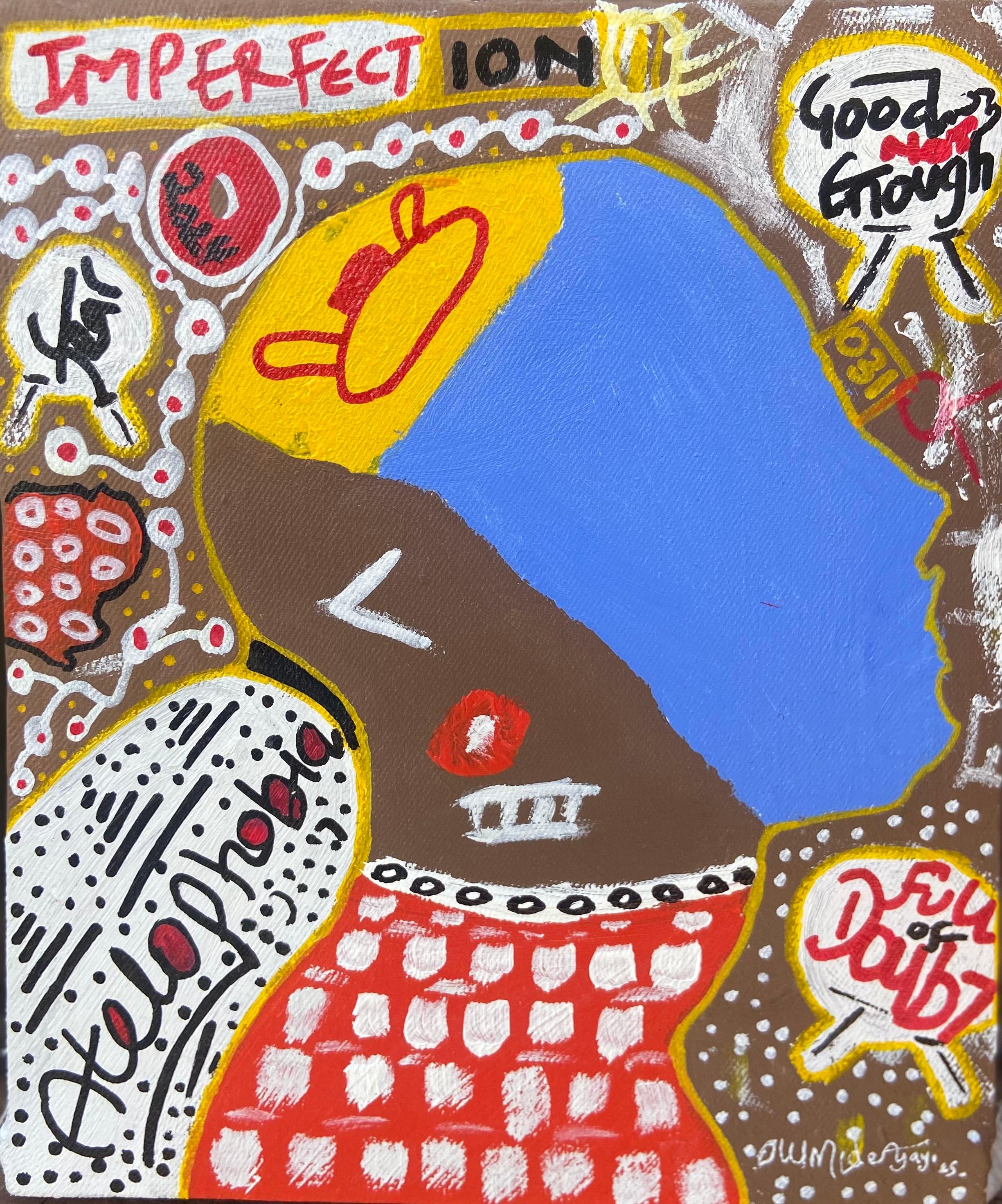 Olumide Ajayi Portrait Painting - Atelophobia -21st Century, Contemporary, Abstract, Pop Culture, Miniature People