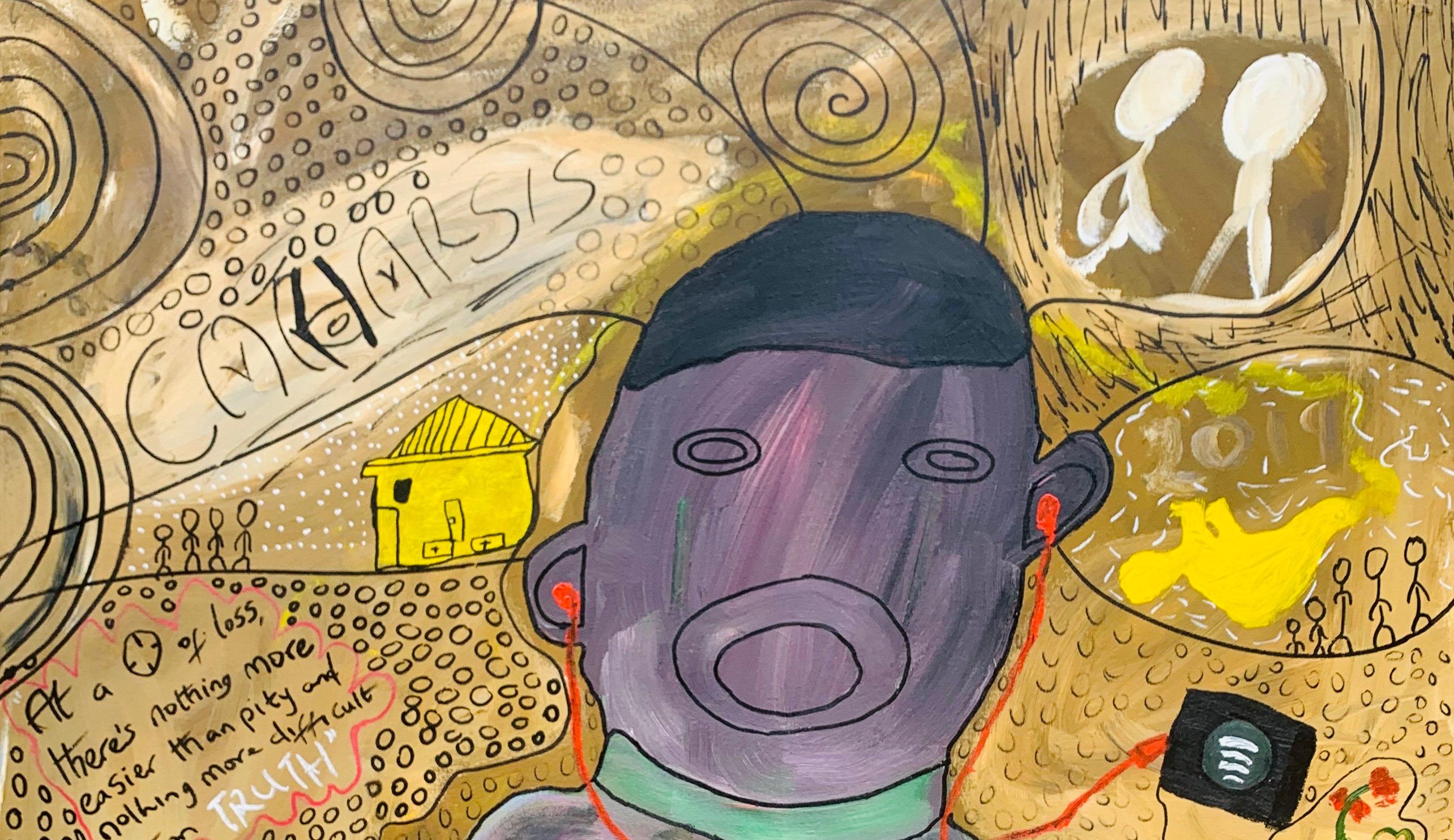 Catharsis - 21e siècle, Contemporain, Expression abstraite, Pop, Heal s, Musique - Expressionnisme abstrait Painting par Olumide Ajayi