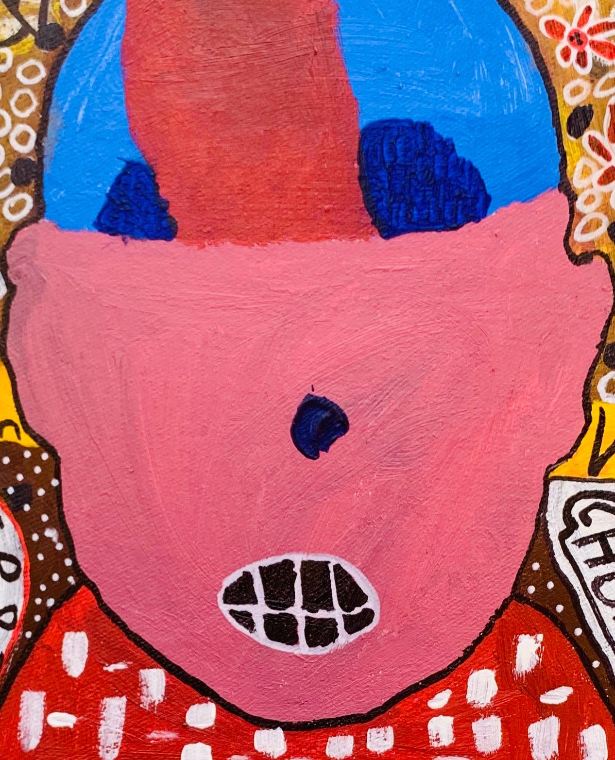 Scelte - 21° secolo, Contemporaneo, Astratto, Miniatura, Emozioni, Art Brut - Figurative Painting Arancia di Olumide Ajayi