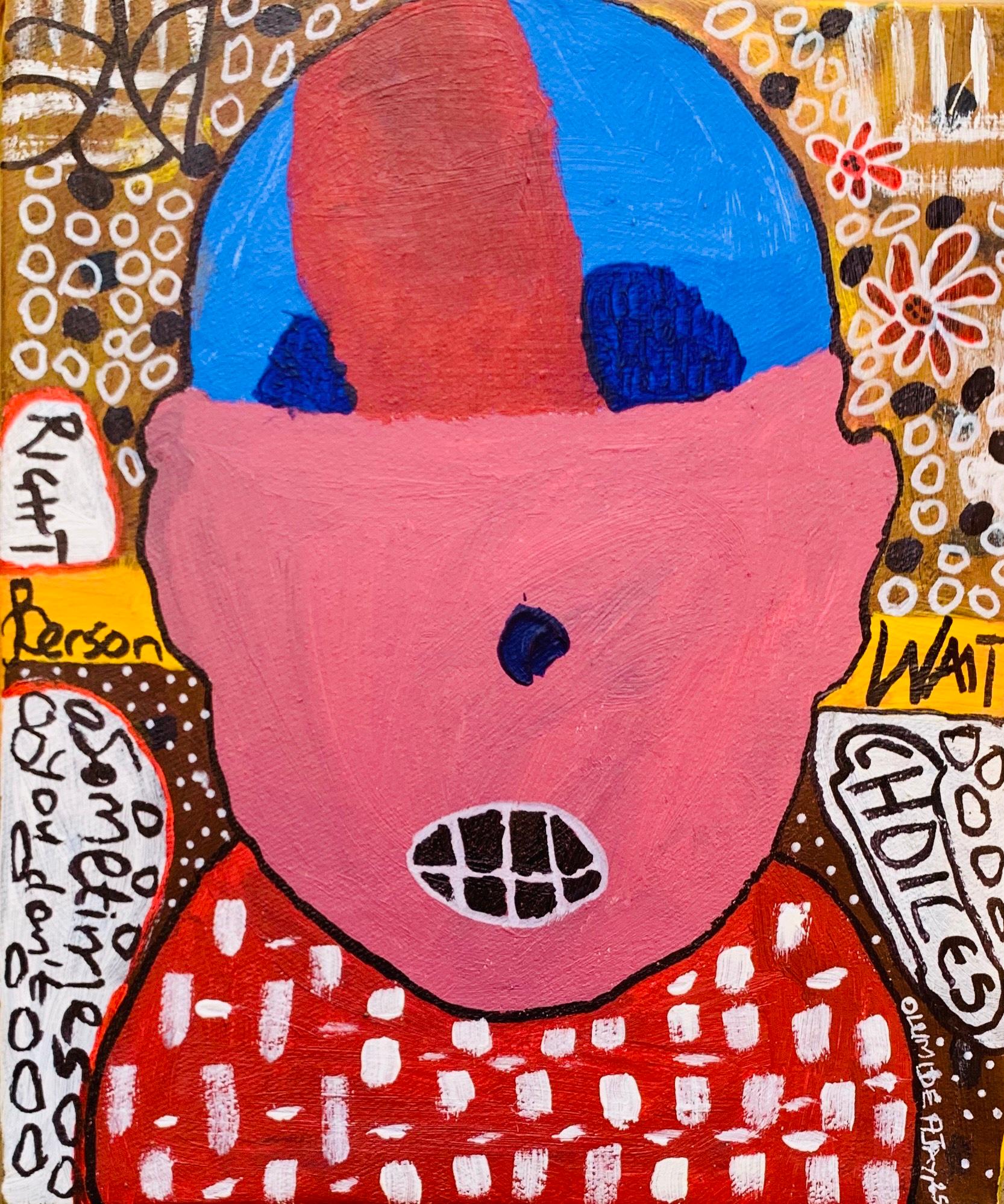 Figurative Painting di Olumide Ajayi - Scelte - 21° secolo, Contemporaneo, Astratto, Miniatura, Emozioni, Art Brut
