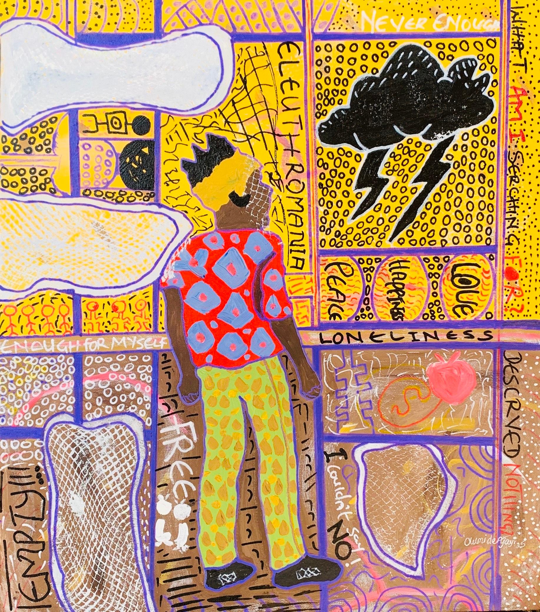 Olumide Ajayi Abstract Painting - Eleutheromamia - 21st Century, Contemporary, Abstract Expression, Pop Culture