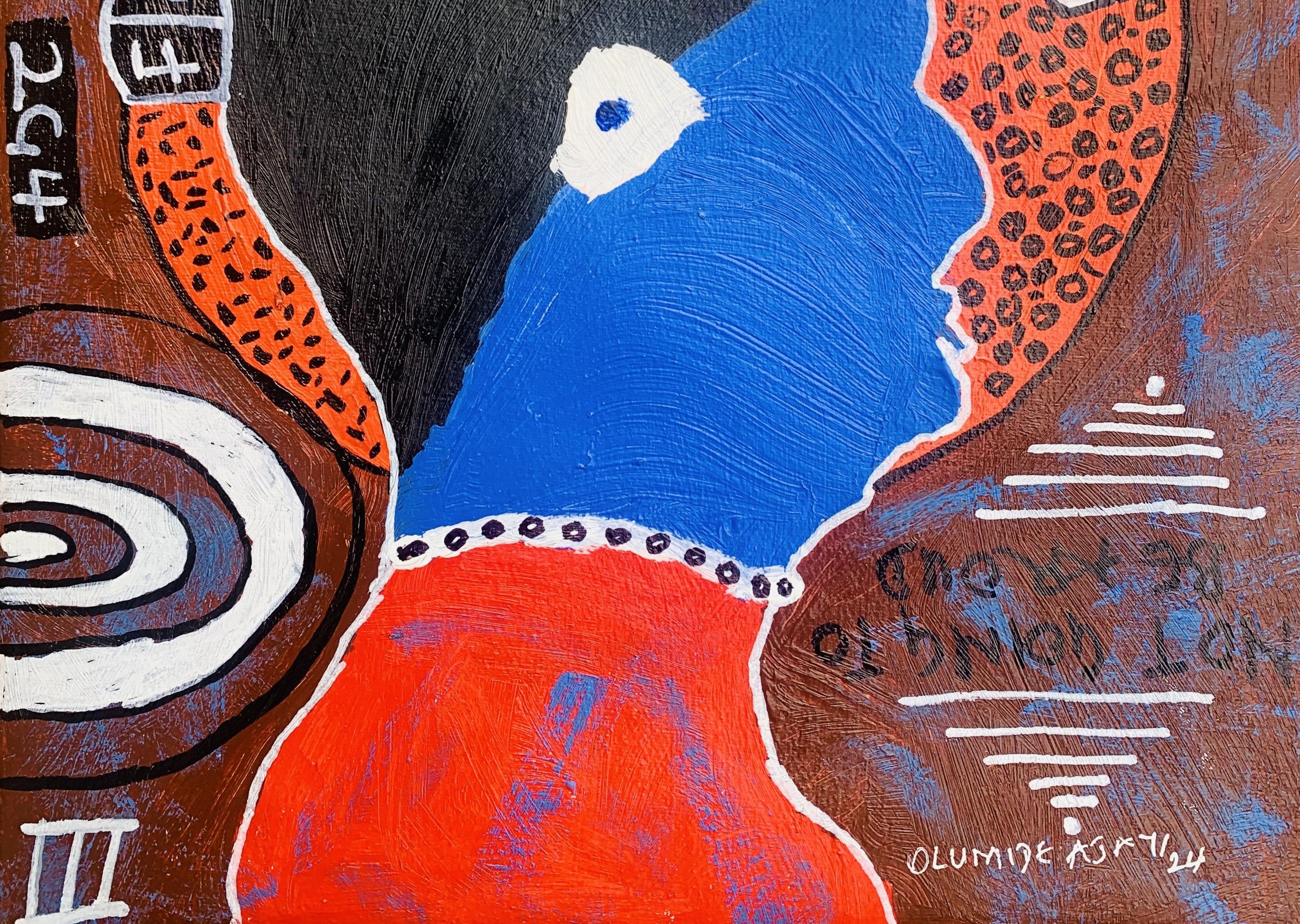 Ellipsismo - 21° secolo, Contemporaneo, Astratto, Miniatura, Emozioni, Colori - Painting Espressionismo astratto di Olumide Ajayi