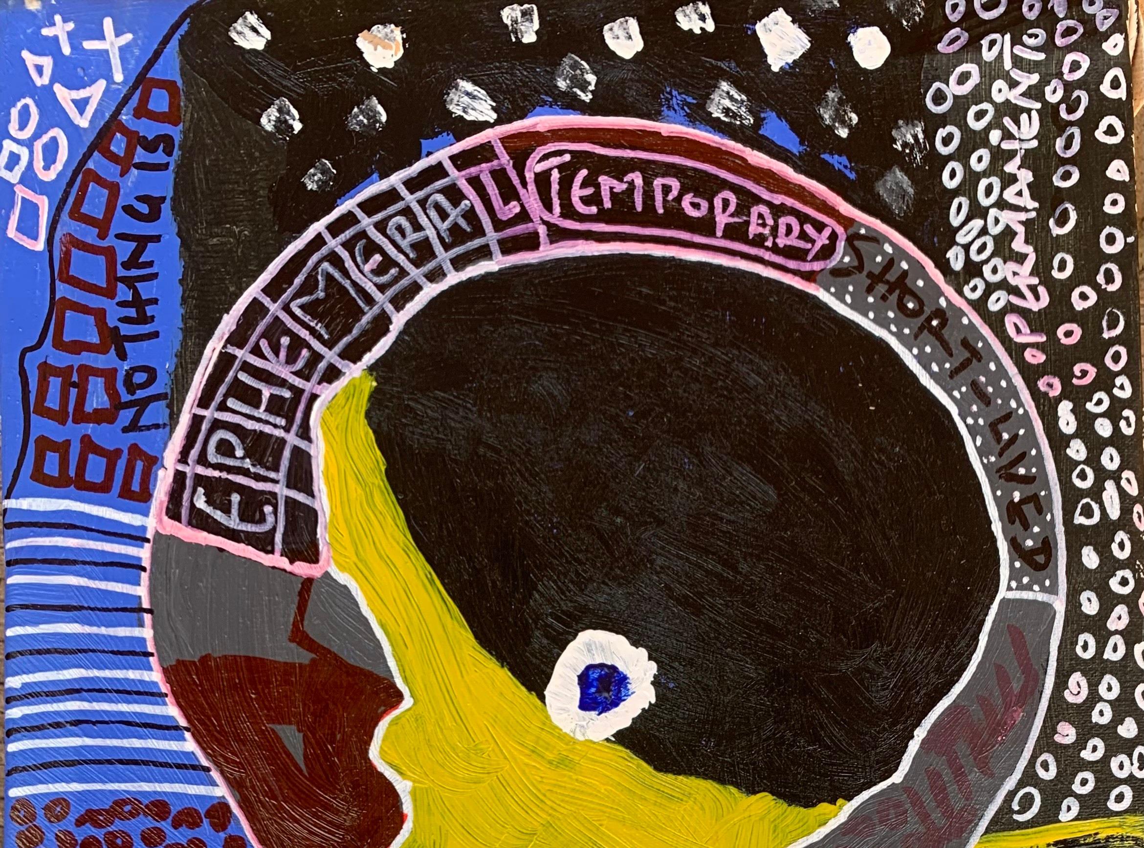 Ephemer - 21. Jahrhundert, Contemporary, Abstrakt, Miniature, Emotionen, Farben – Painting von Olumide Ajayi