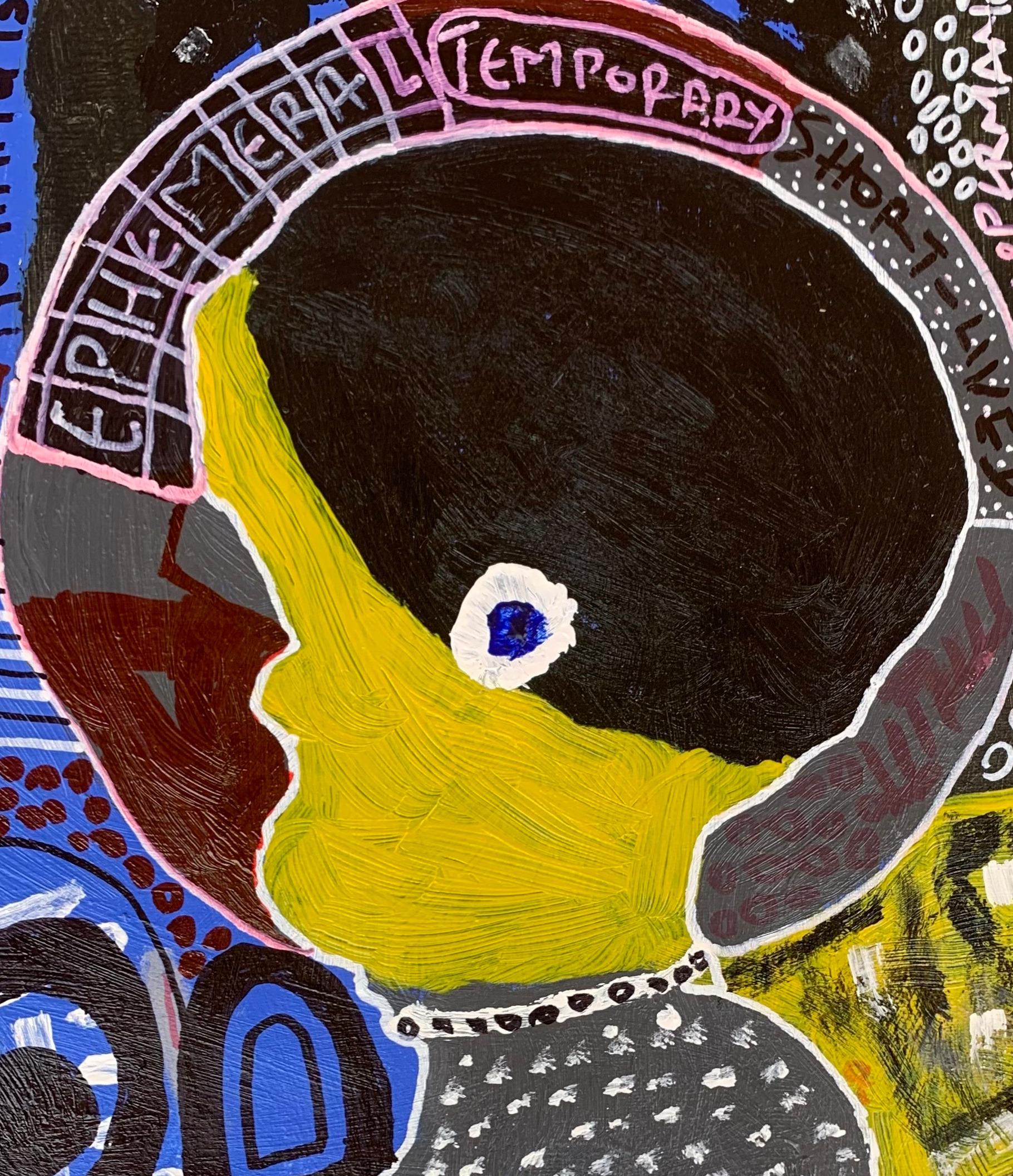 Ephemer - 21. Jahrhundert, Contemporary, Abstrakt, Miniature, Emotionen, Farben (Schwarz), Abstract Painting, von Olumide Ajayi