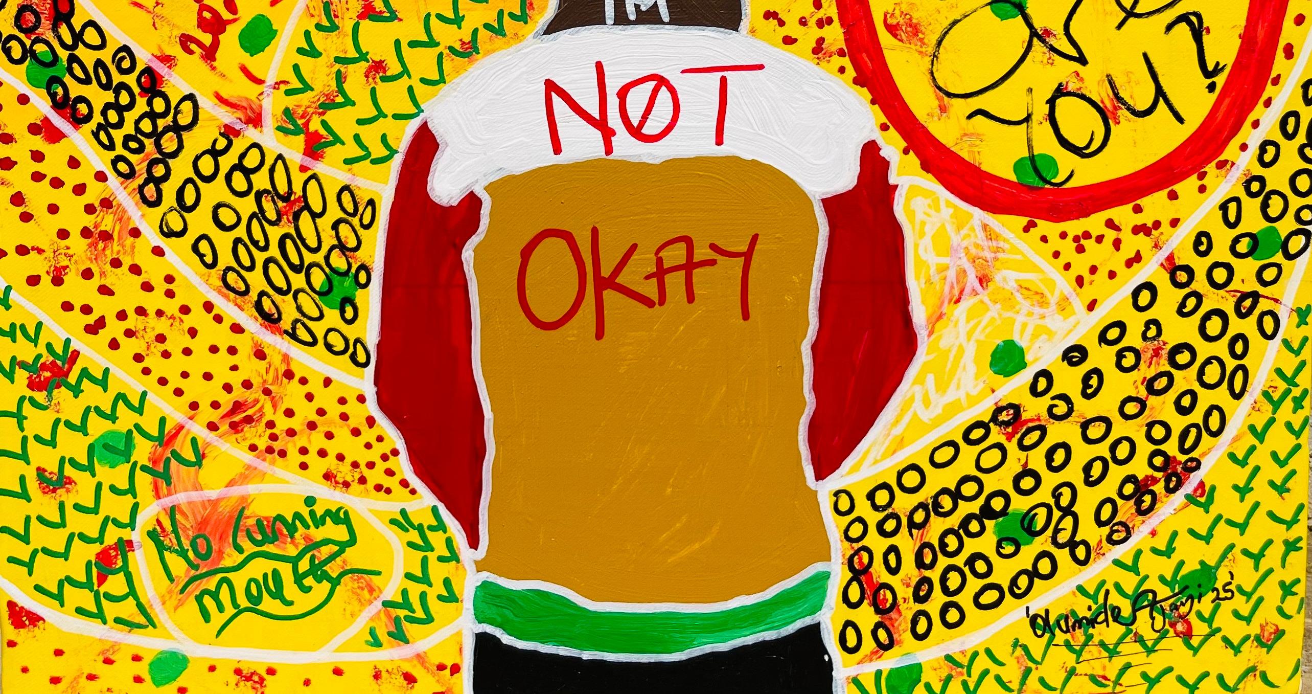 Eunoia (Come stai) 3 - 21° secolo, Contemporaneo, Espressione astratta, Pop - Abstract Painting Giallo di Olumide Ajayi