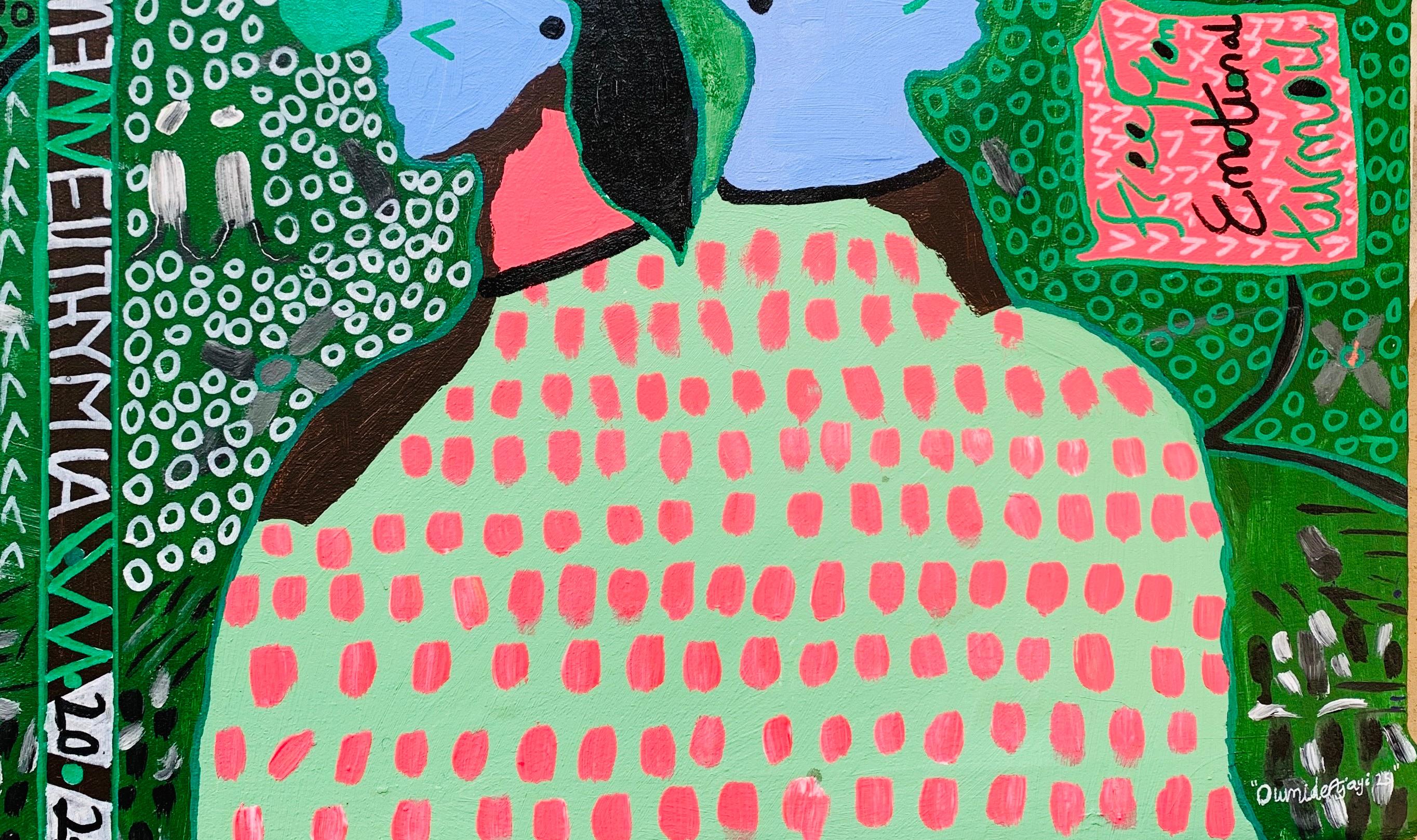 Euthymia - 21e siècle, Contemporain, Expression abstraite, Culture pop, Amour - Expressionnisme abstrait Painting par Olumide Ajayi