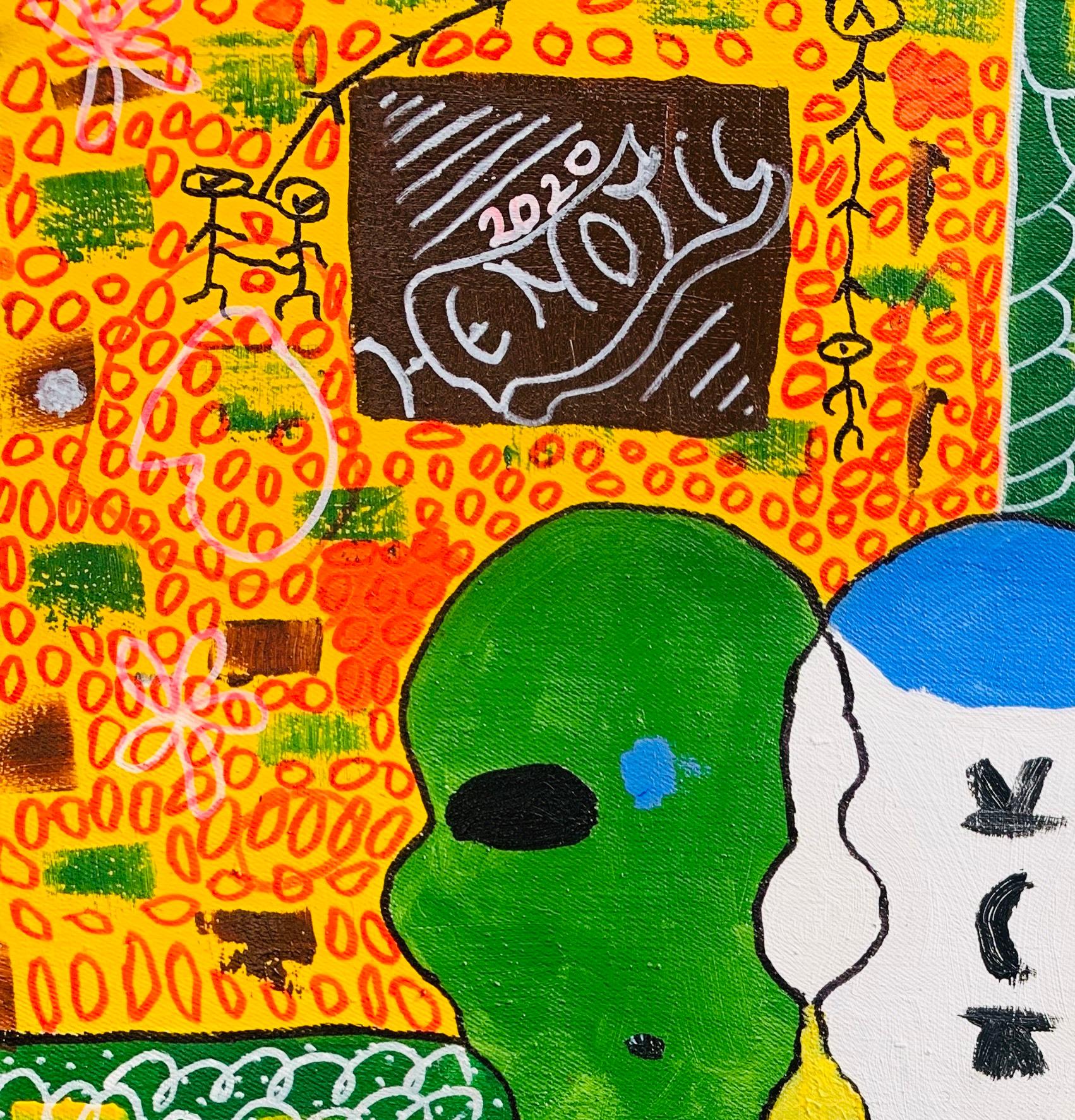 Henotic - 21° secolo, Contemporaneo, Astratto, Cultura pop, Persone, Unità, Amore - Painting di Olumide Ajayi