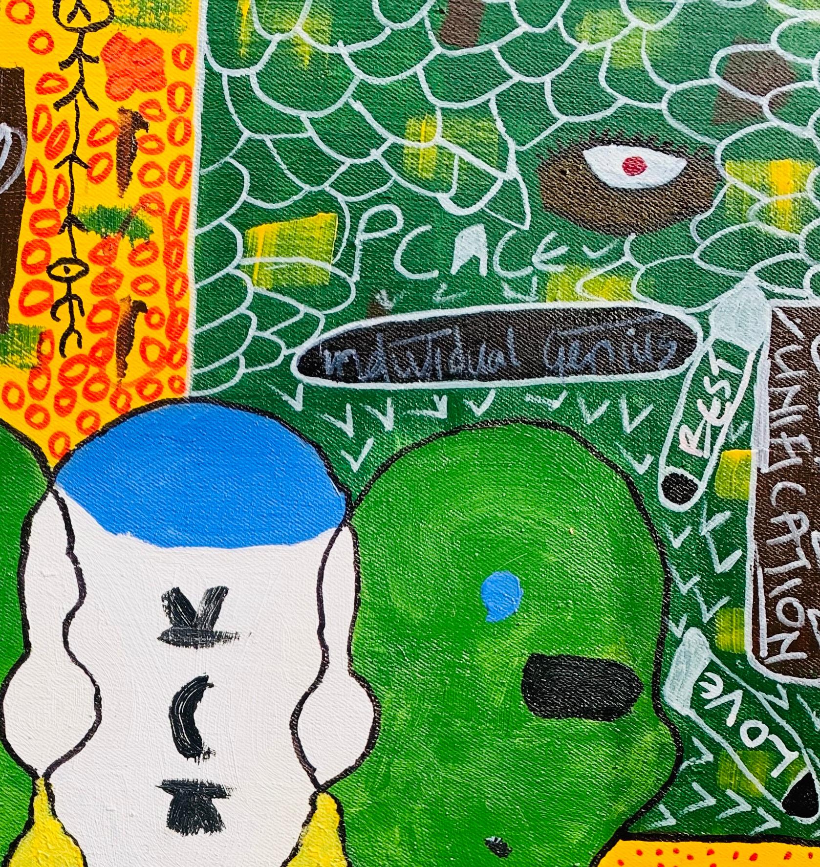 Henotic - 21° secolo, Contemporaneo, Astratto, Cultura pop, Persone, Unità, Amore - Painting Espressionismo astratto di Olumide Ajayi