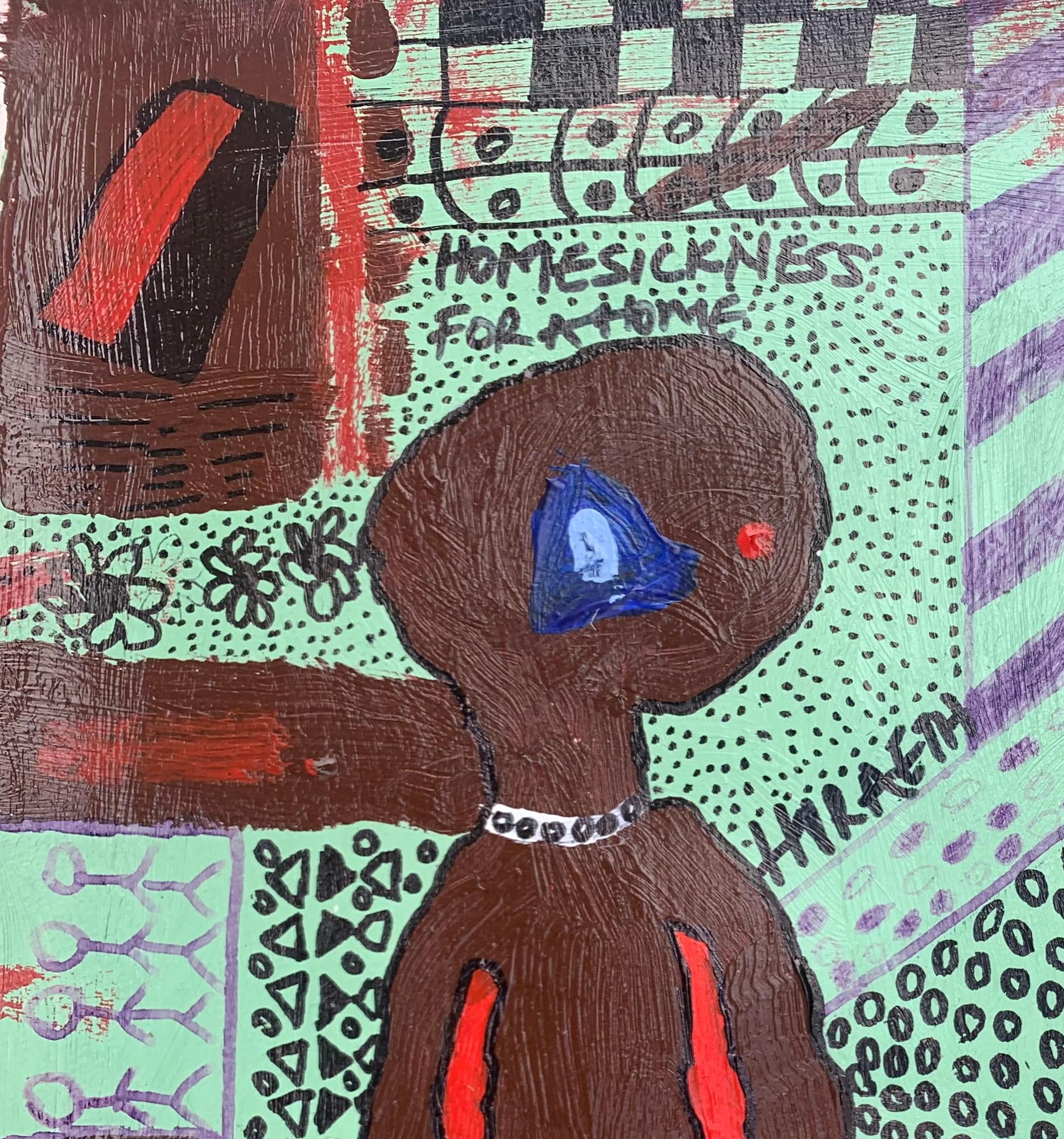 Hiraeth - 21° Secolo, Contemporaneo, Astratto, Miniatura, Emozioni, Colori - Painting di Olumide Ajayi
