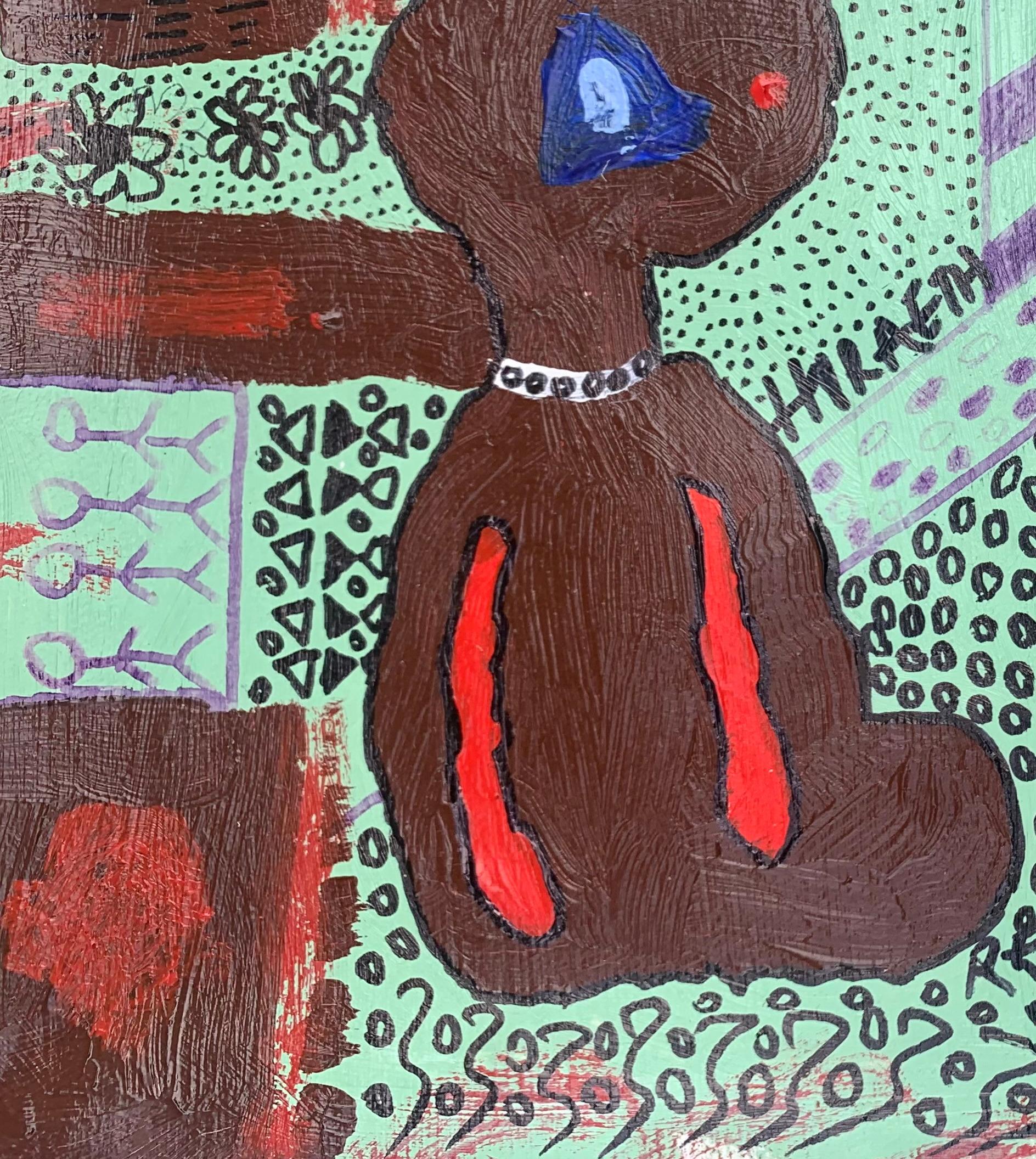 Hiraeth - 21° Secolo, Contemporaneo, Astratto, Miniatura, Emozioni, Colori - Figurative Painting Marrone di Olumide Ajayi