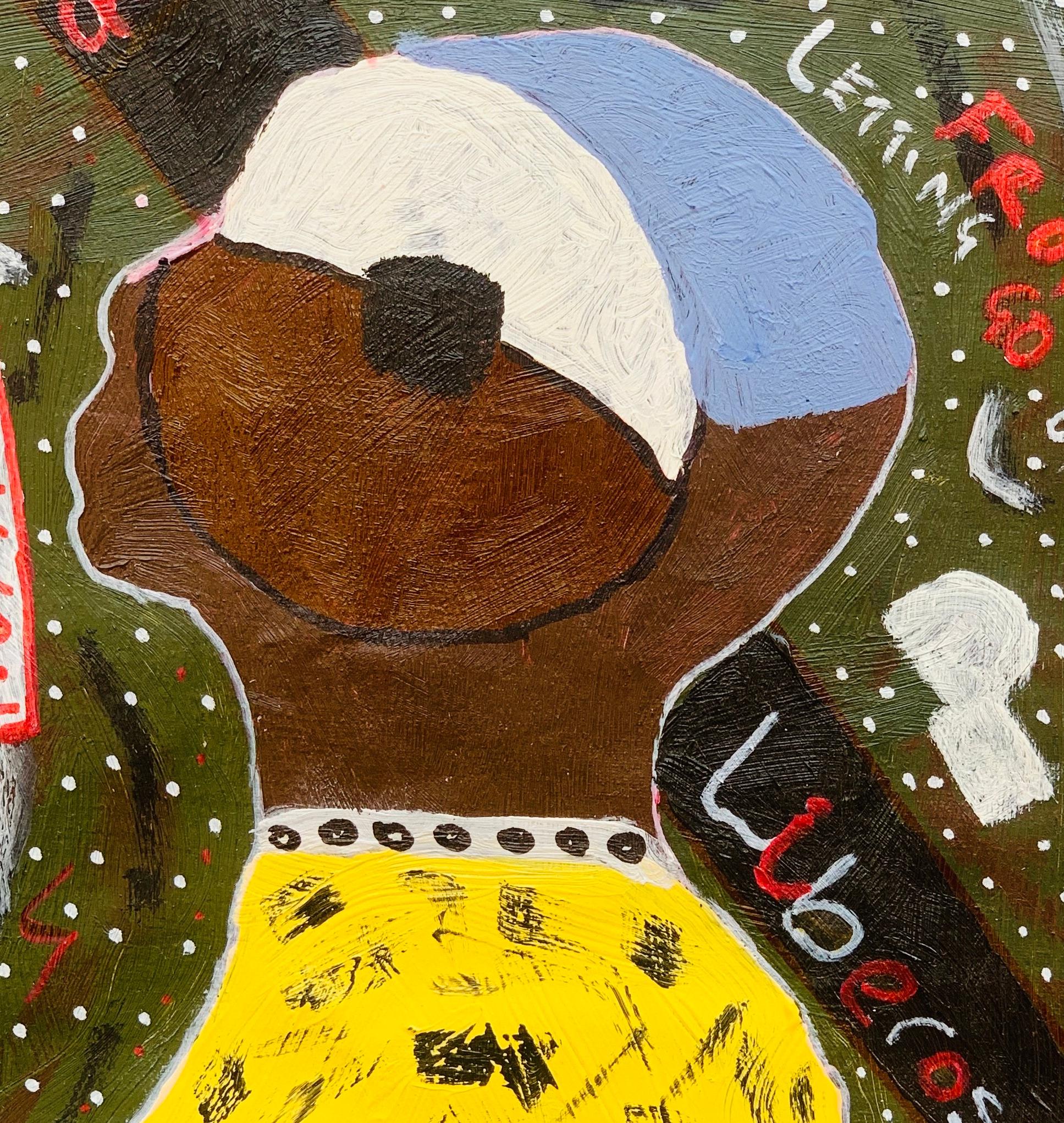Liberosis - 21° secolo, Contemporaneo, Astratto, Miniatura, Emozioni, Colori - Abstract Painting Marrone di Olumide Ajayi