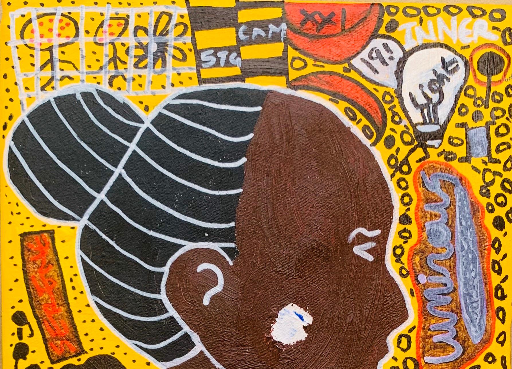 Lumin - 21° secolo, Contemporary, Astratto, Miniatura, Emozioni, Art Brut - Painting di Olumide Ajayi