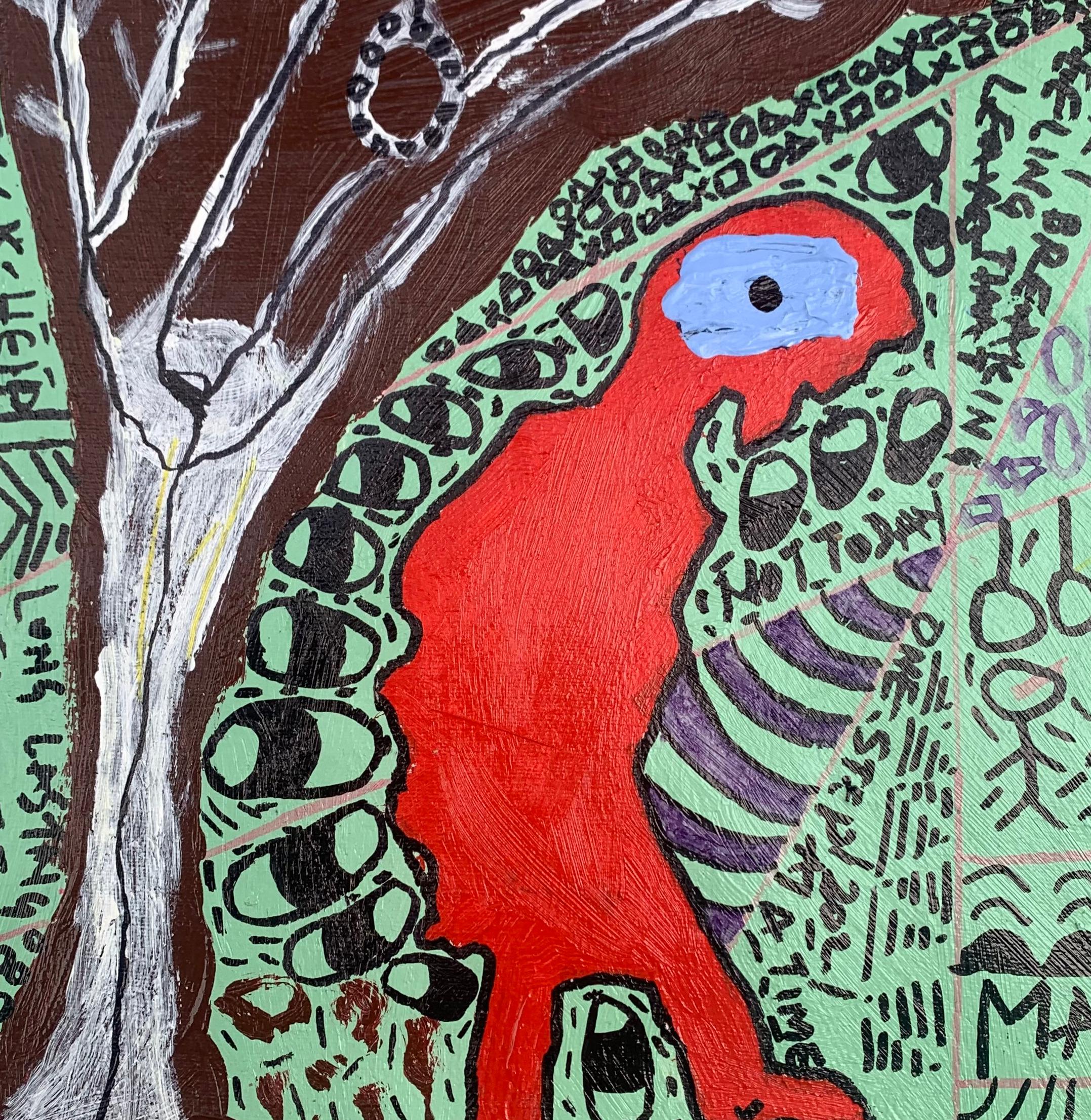 Magoa (Live Another Day) - 21° Secolo, Contemporaneo, Astratto, Miniatura - Figurative Painting Blu di Olumide Ajayi