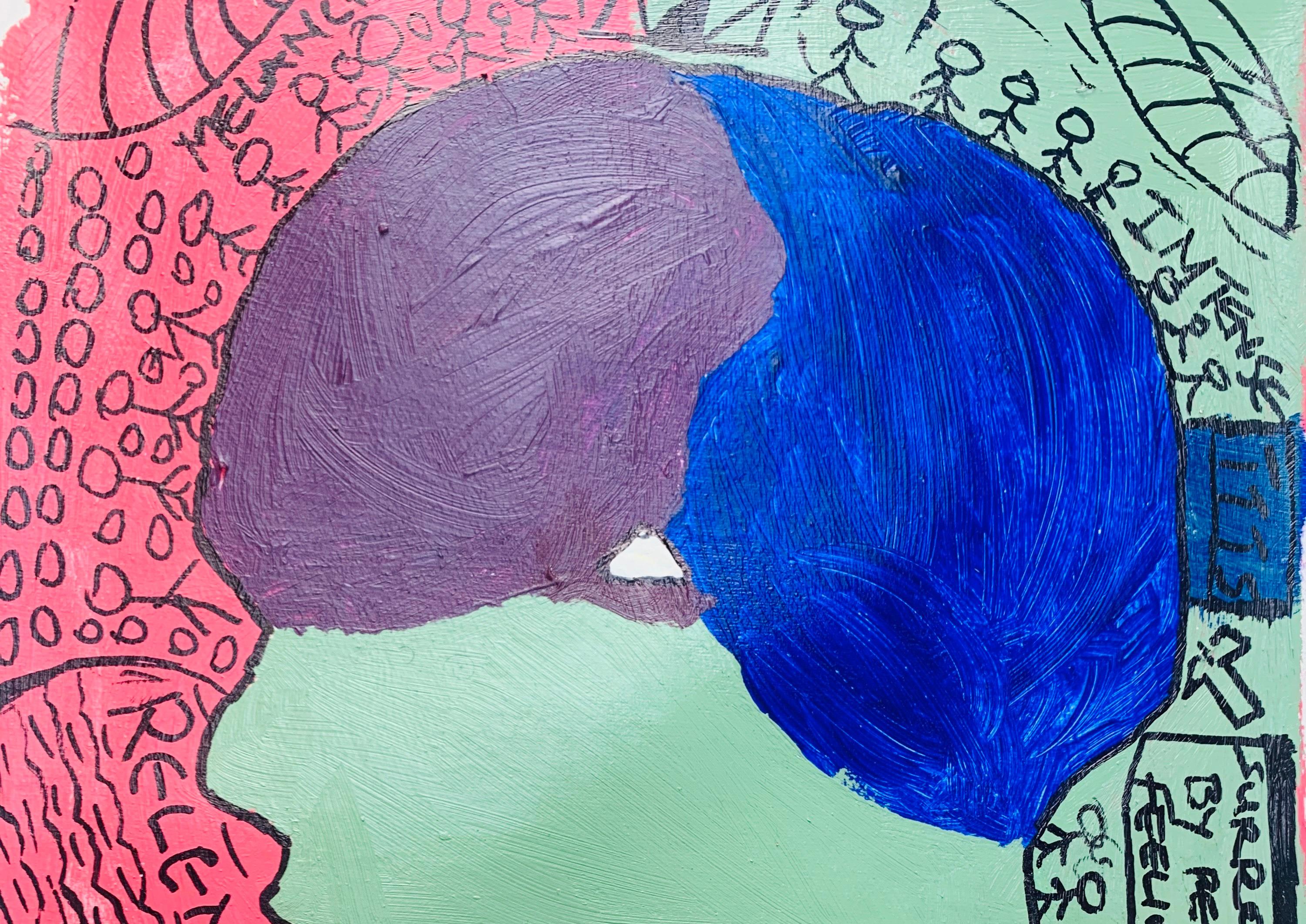Relentique - 21° secolo, Contemporaneo, Astratto, Miniatura, Emozioni, Colori - Painting di Olumide Ajayi