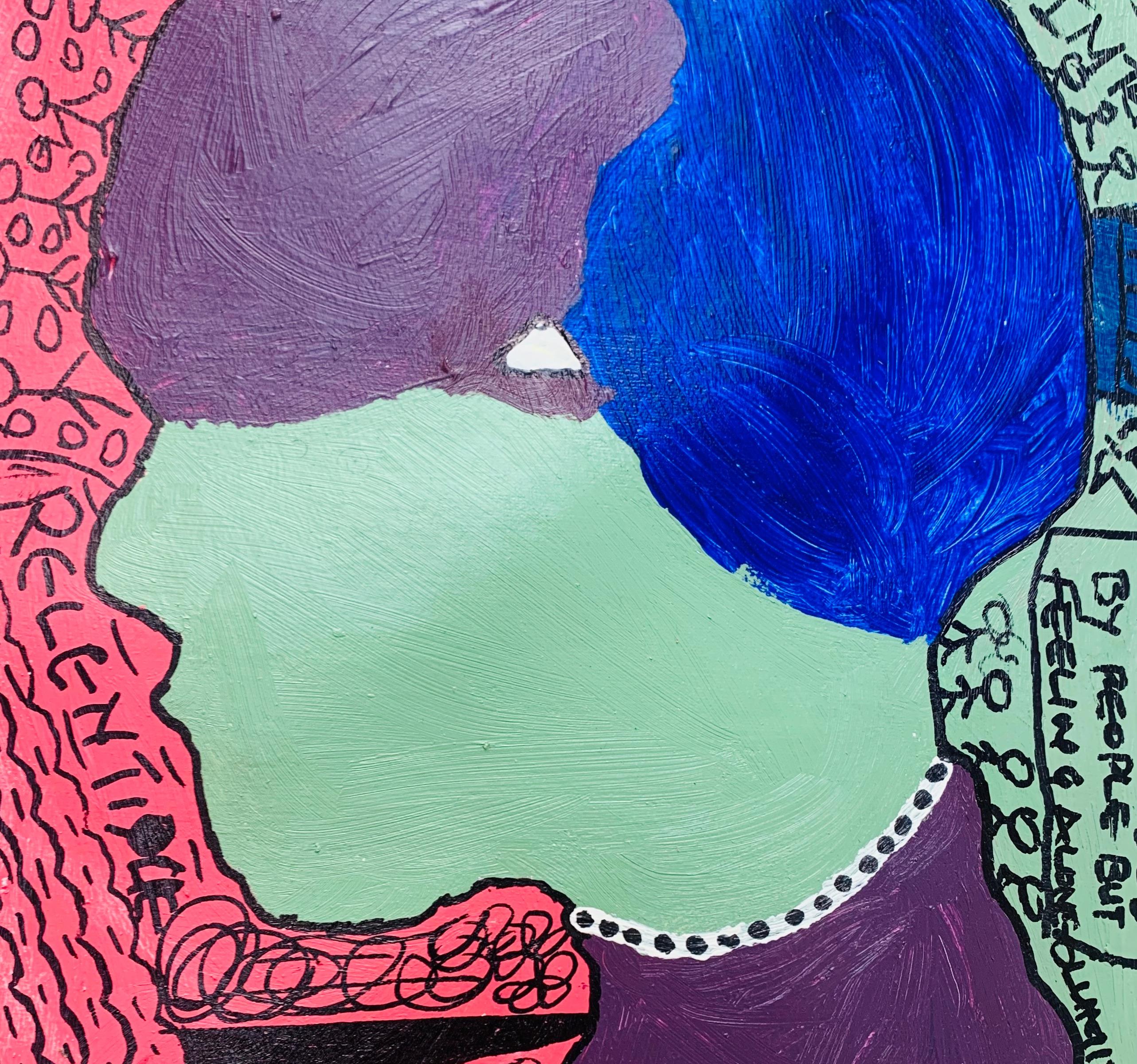 Relentique - 21° secolo, Contemporaneo, Astratto, Miniatura, Emozioni, Colori - Abstract Painting Rosa di Olumide Ajayi