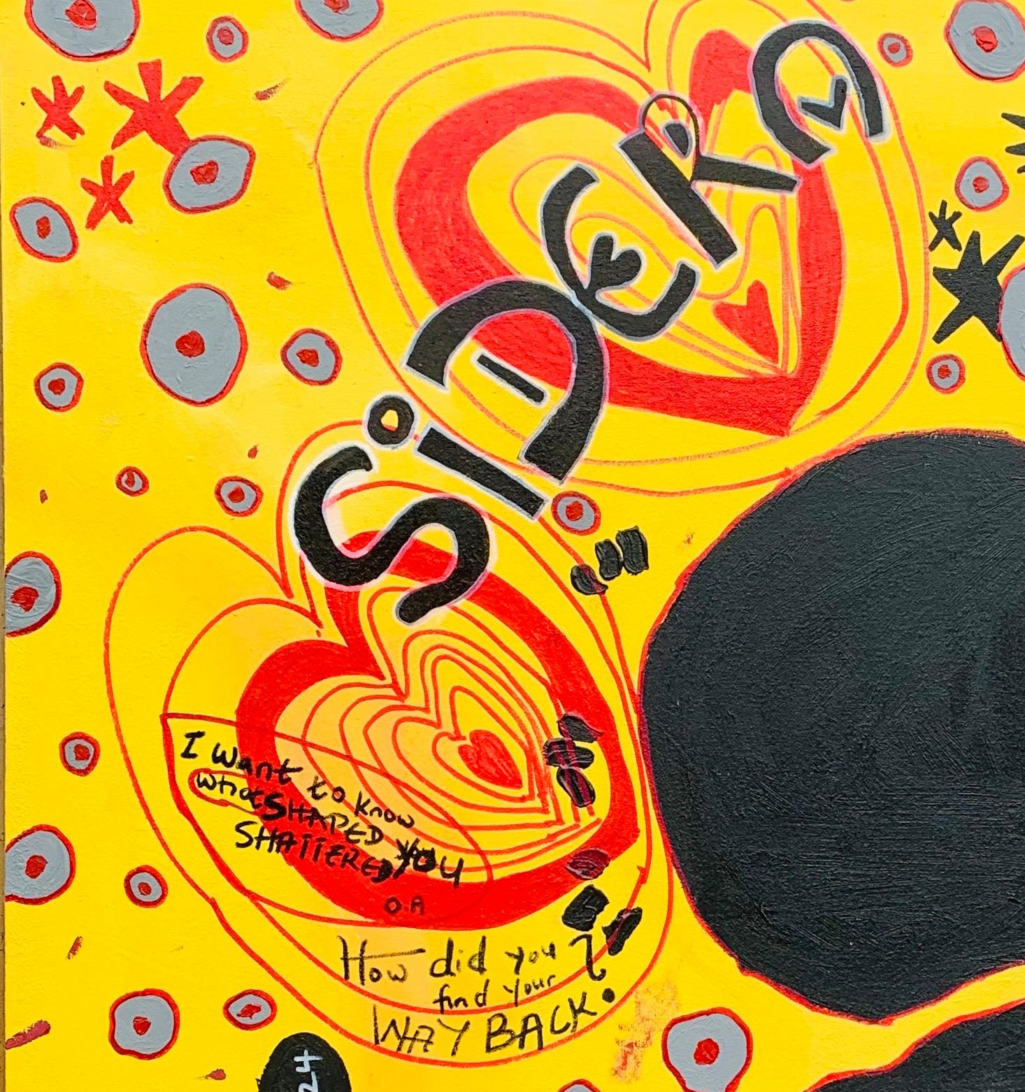 Sidera (Honeymoon) -21st Century, Contemporary, Abstract Expression, Flower Love - Painting by Olumide Ajayi