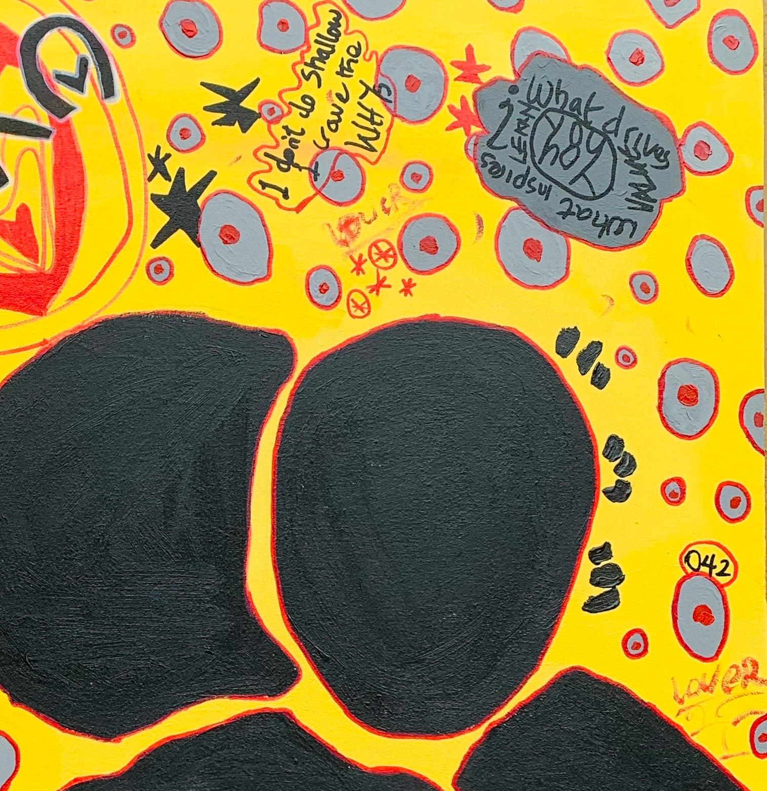 Sidera (Honeymoon) -21st Century, Contemporary, Abstract Expression, Flower Love - Abstract Expressionist Painting by Olumide Ajayi