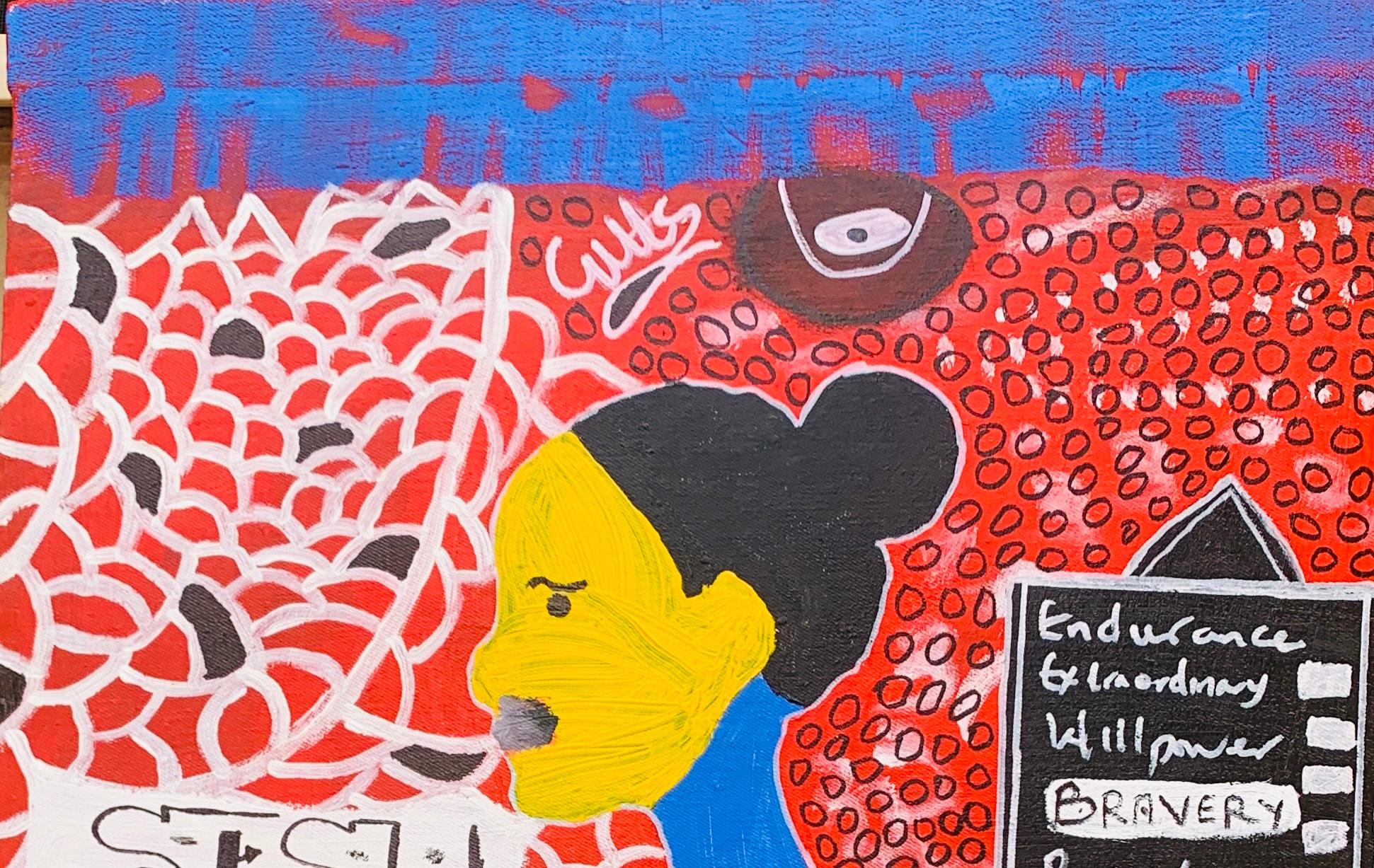 Sisu - 21° secolo, Contemporaneo, Astratto, Cultura pop, Persone, Donne, Madri - Painting di Olumide Ajayi