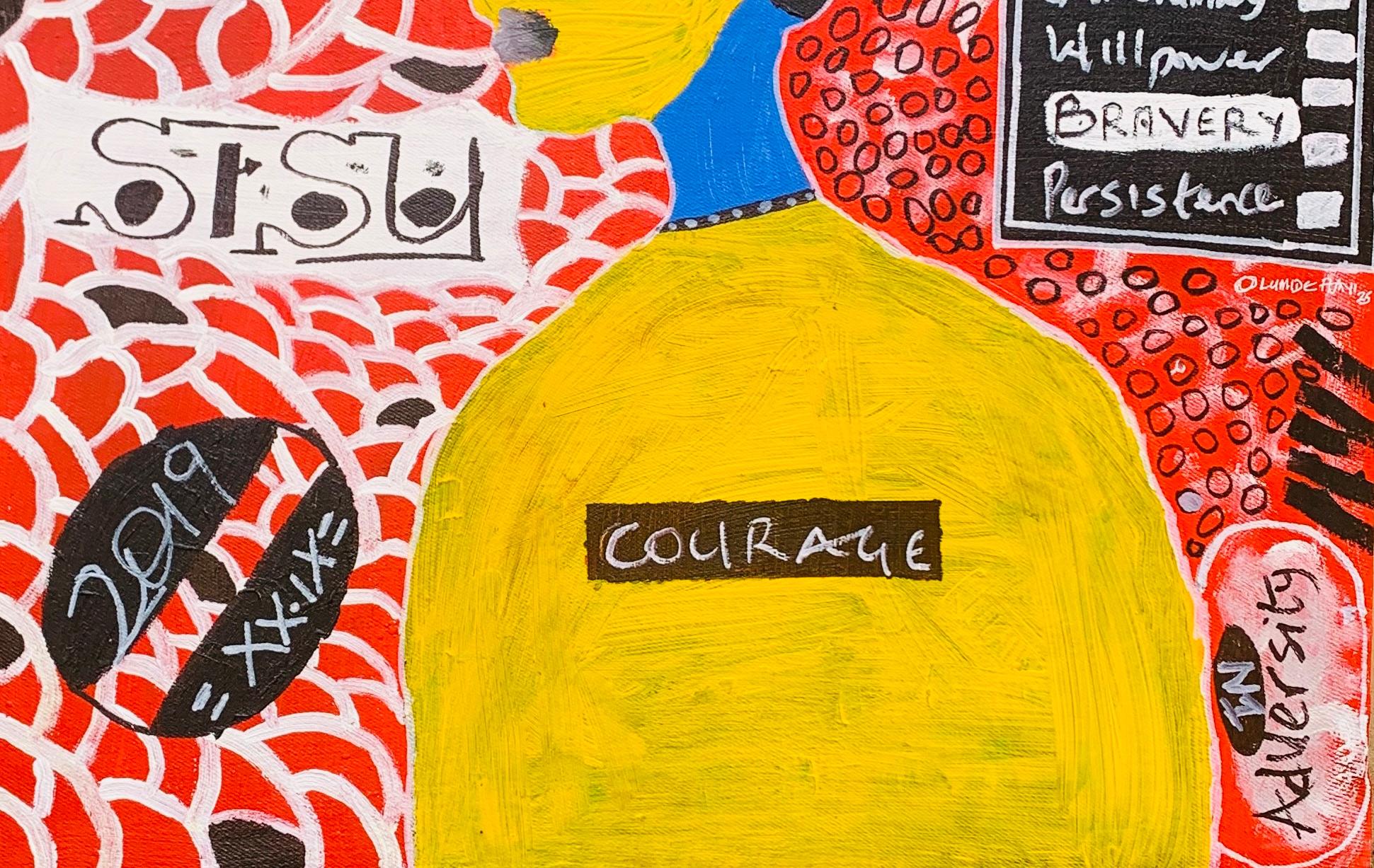 Sisu - 21° secolo, Contemporaneo, Astratto, Cultura pop, Persone, Donne, Madri - Painting Espressionismo astratto di Olumide Ajayi