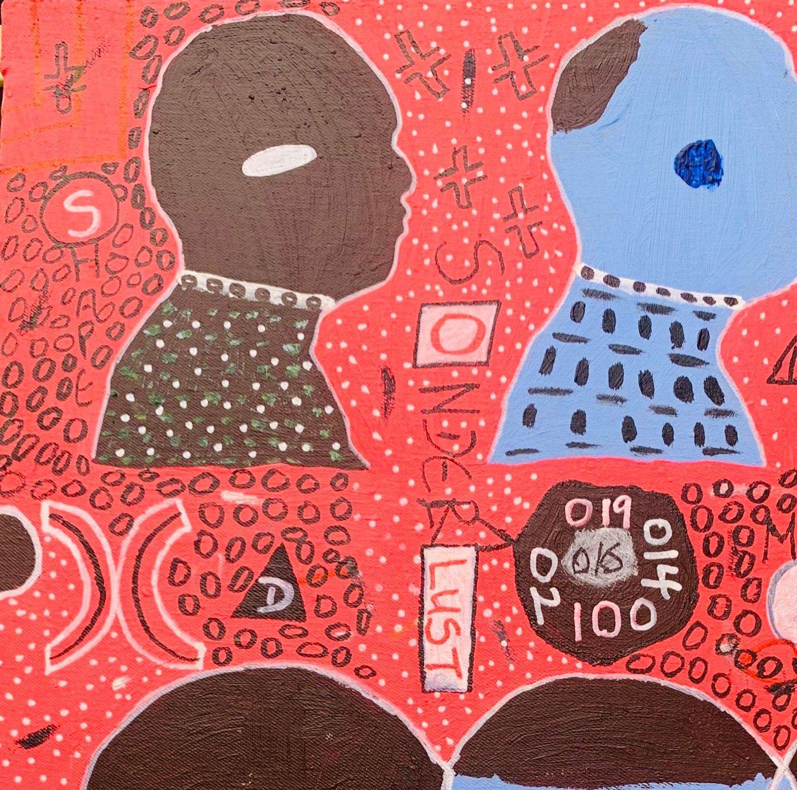 Sonderlust -21st Century, Contemporary, Abstract, Pop Culture, Anxiety, People - Painting by Olumide Ajayi