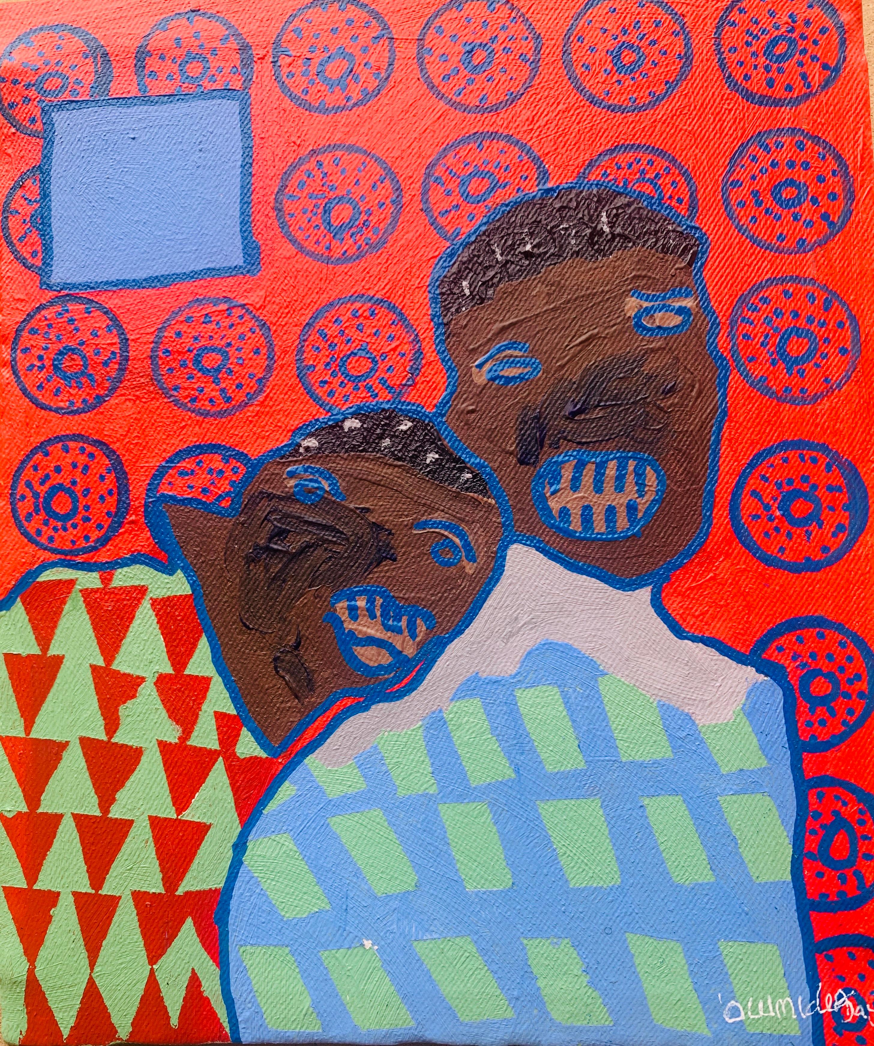 Figurative Painting di Olumide Ajayi - Syzygy - Espressione astratta contemporanea del 21° secolo, miniatura, coppie