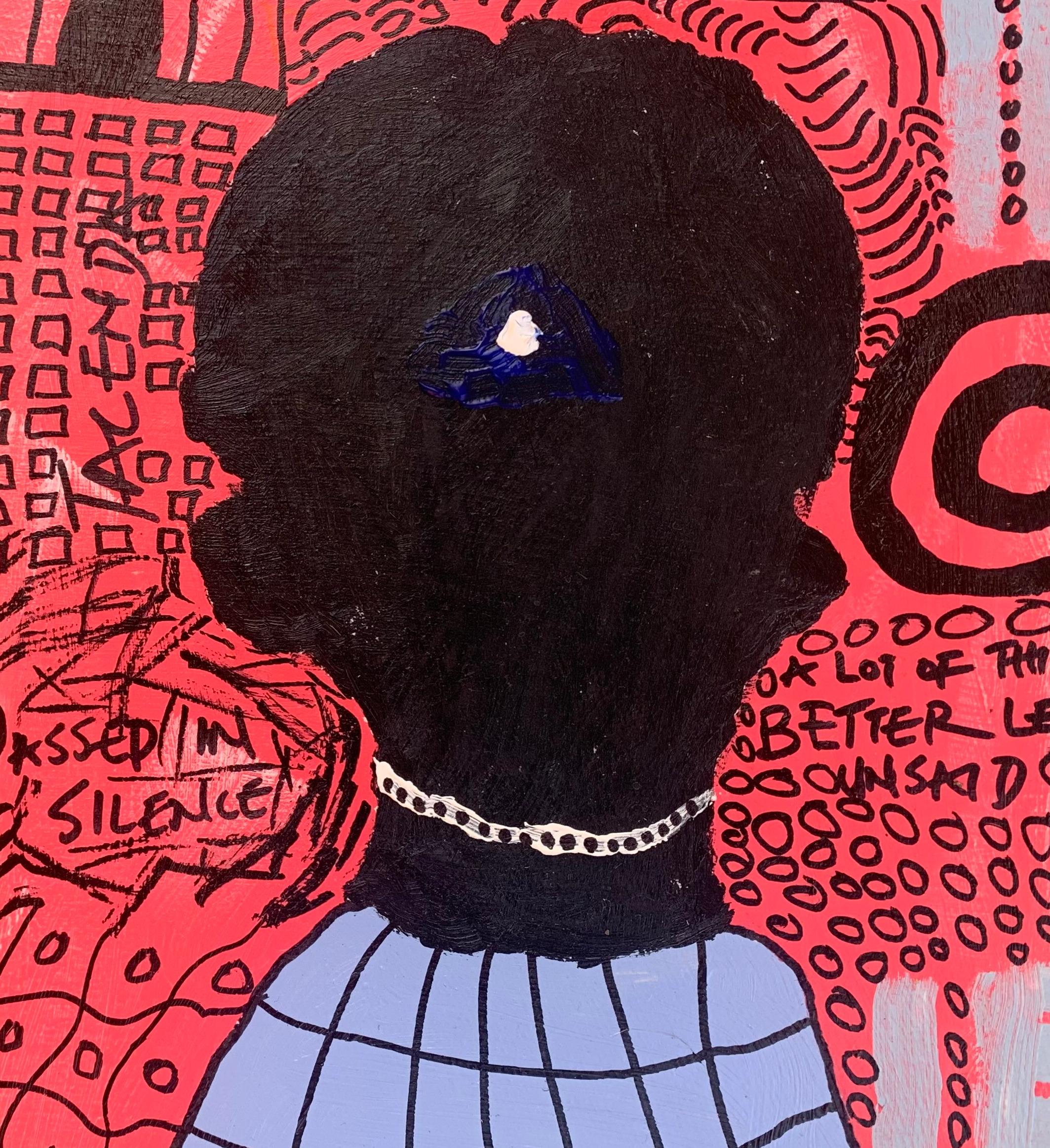 Tacenda - 21° secolo, Contemporaneo, Astratto, Miniatura, Emozioni, Colorato - Figurative Painting Rosa di Olumide Ajayi