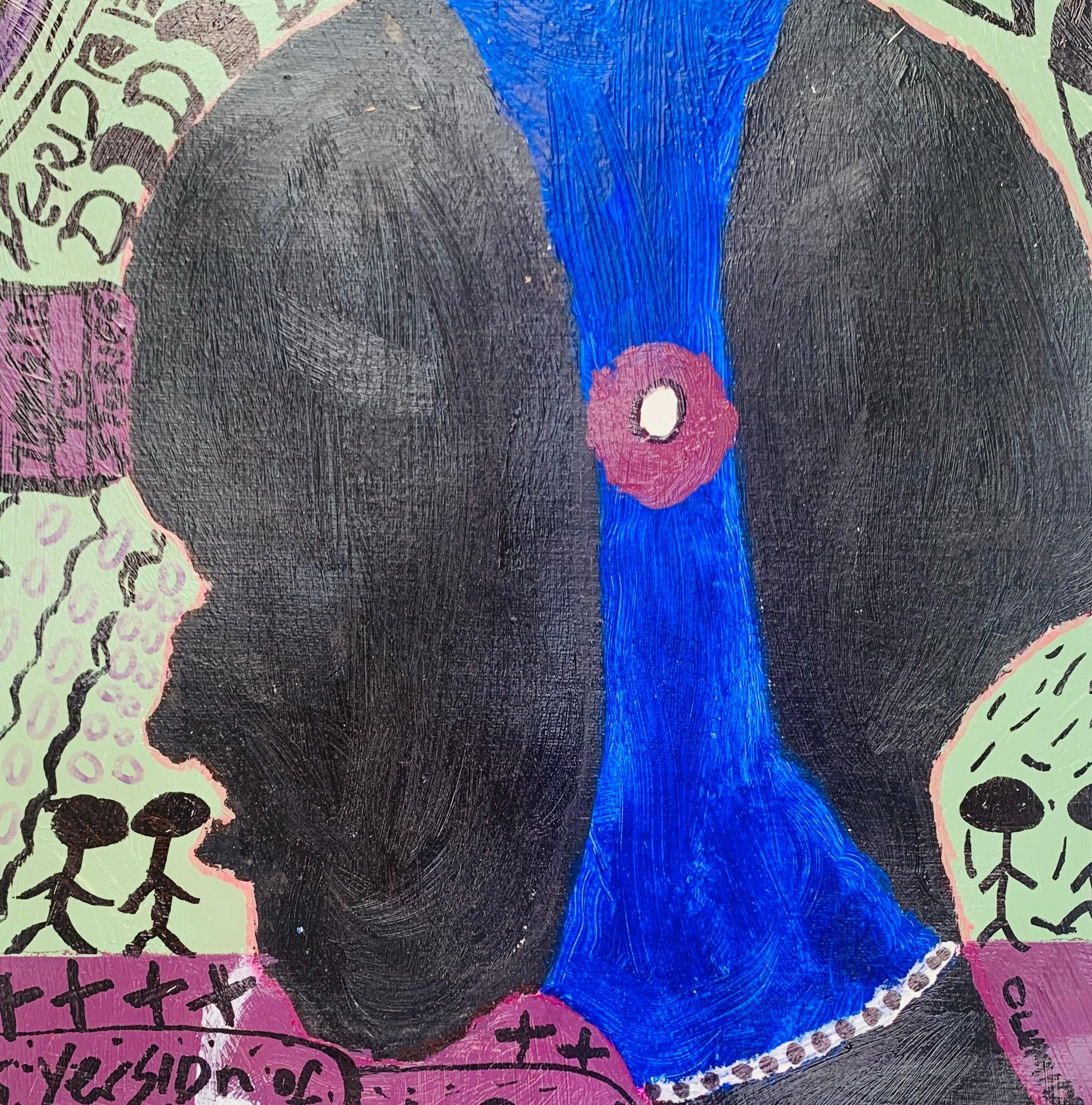 Veridream - 21° secolo, Contemporaneo, Astratto, Miniatura, Emozioni, Colori - Figurative Painting Grigio di Olumide Ajayi