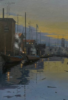 Ephemeral Tides - 21st Century, Contemporary, Landscapes, Modern City, Oil