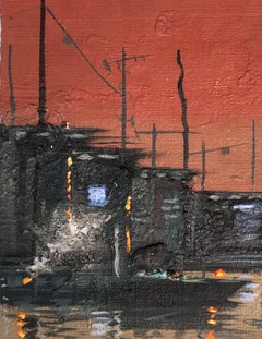 Tales By Moonlight 2 - 21e siècle, Contemporain, Paysages, Ville moderne, Huile