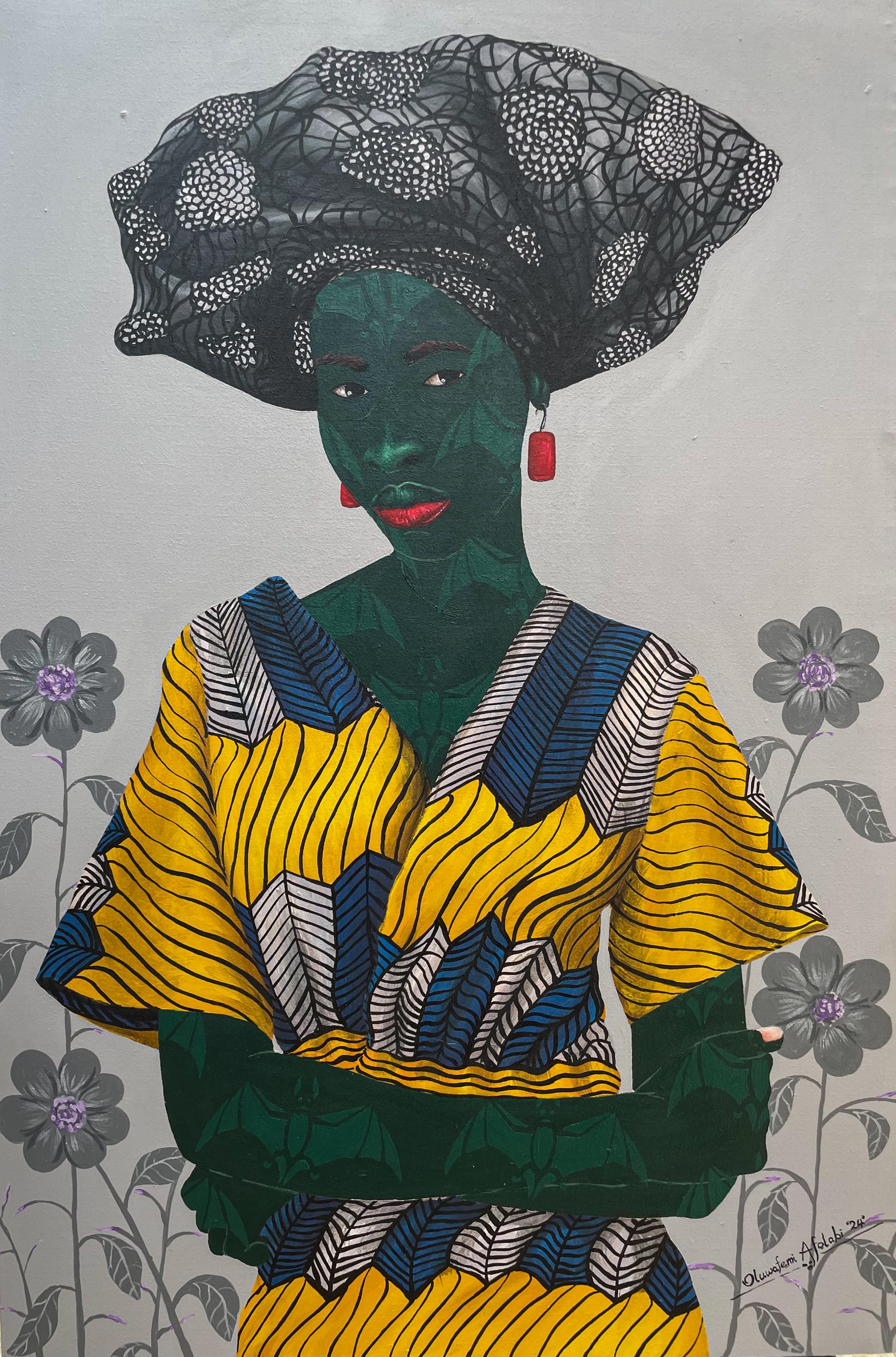 Oluwafemi Afolabi Figurative Painting – Fortitude