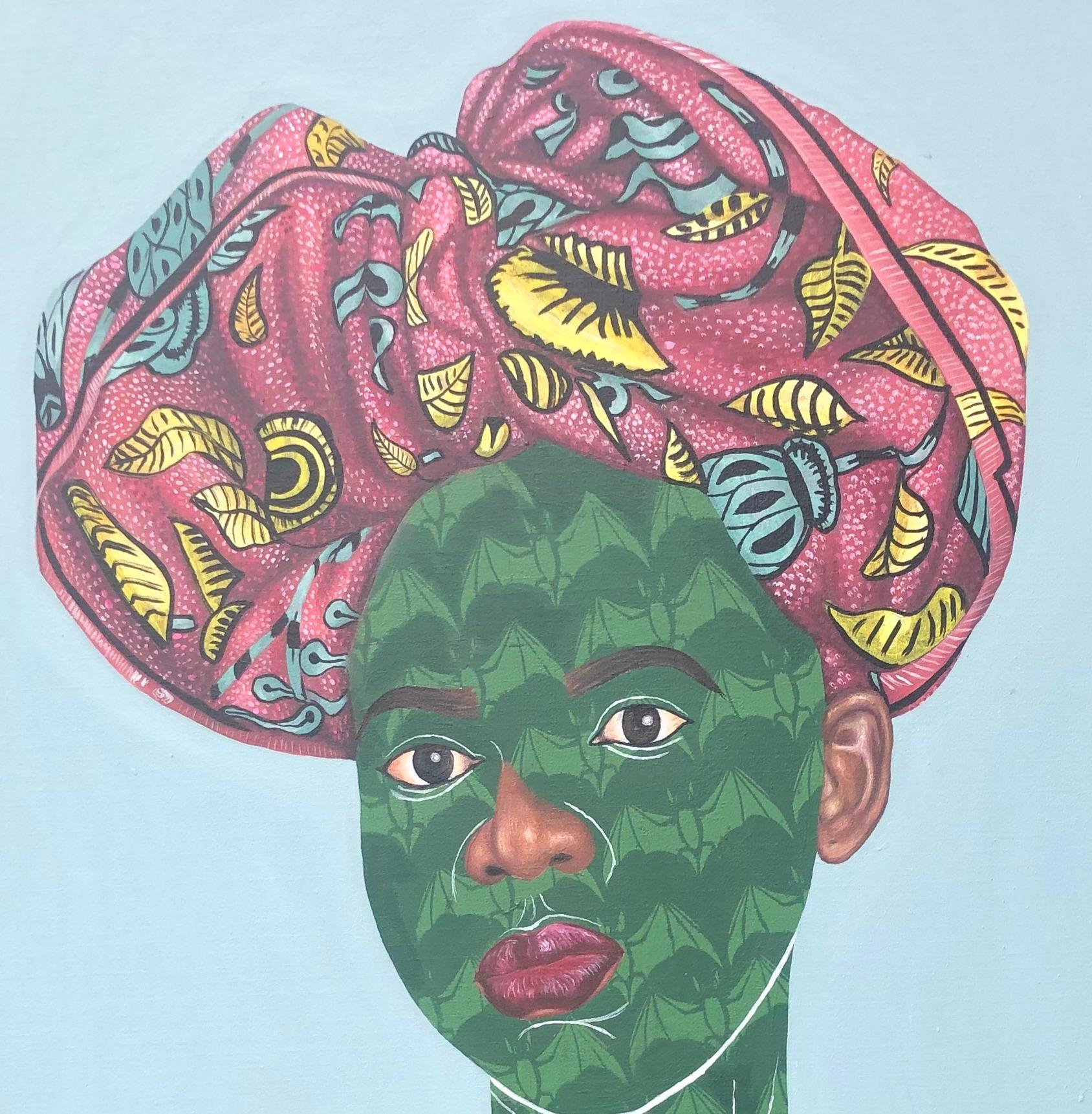 GÈLÈ 1 (Kopf Krawatte) – Painting von Oluwafemi Afolabi