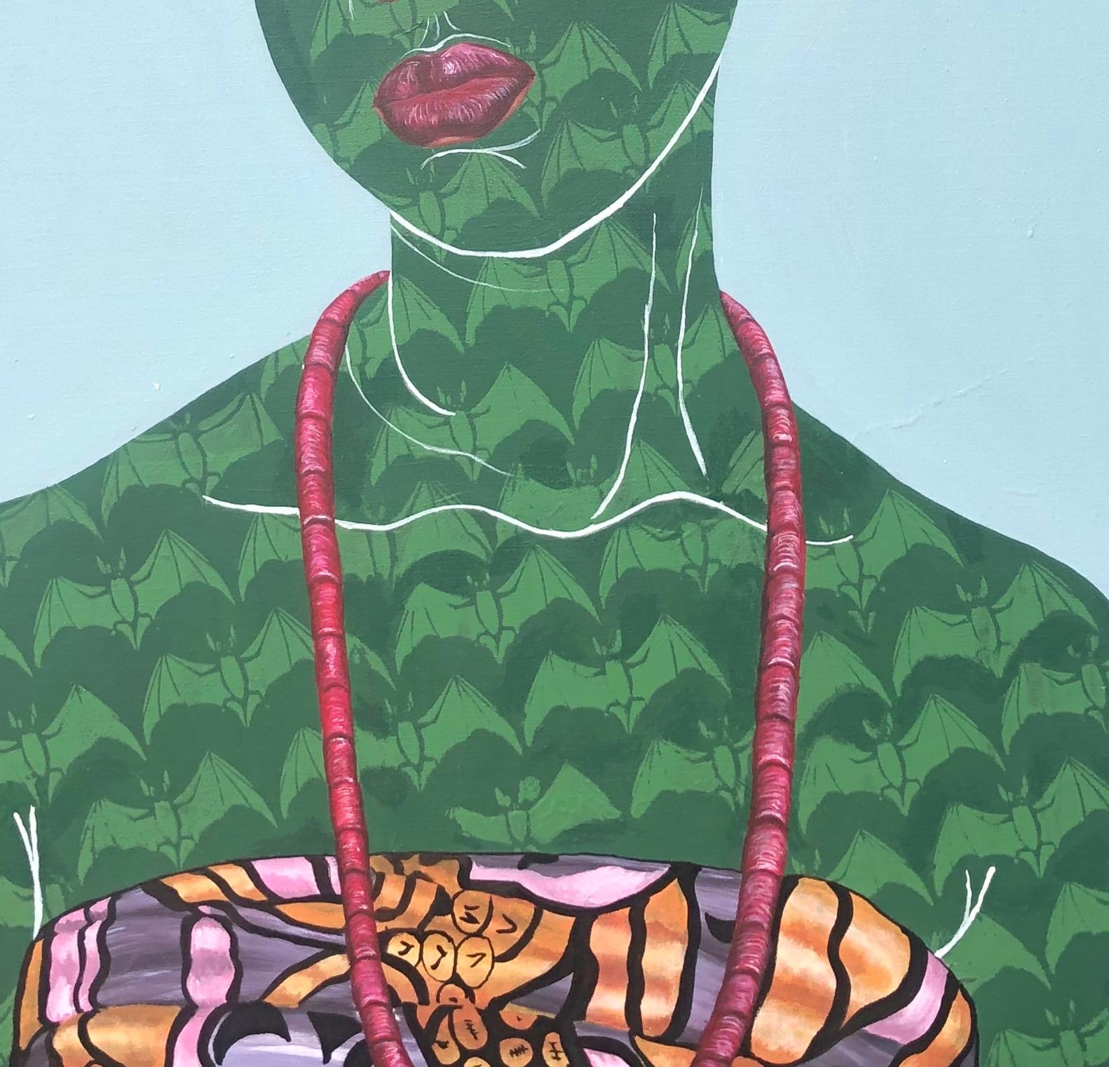 GÈLÈ 1 (Kopf Krawatte) (Pop-Art), Painting, von Oluwafemi Afolabi