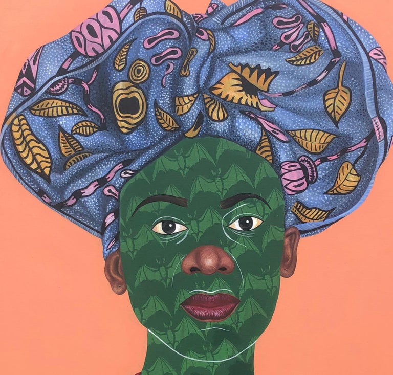 GÈLÈ 2 (Head Tie) - Contemporary Painting by Oluwafemi Afolabi