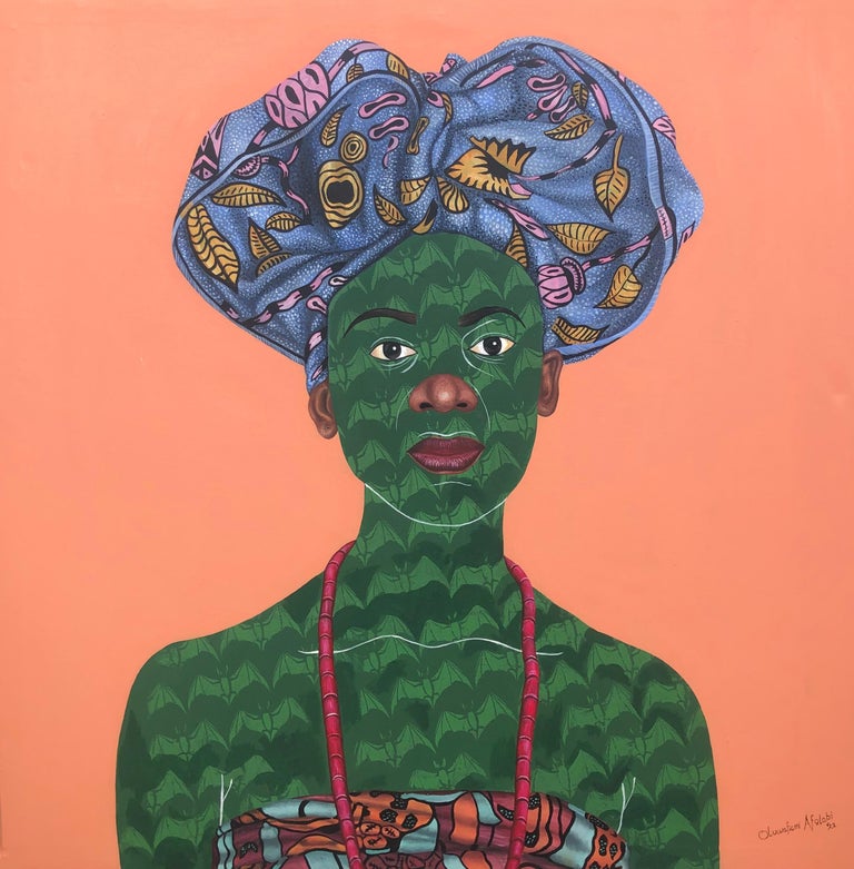 Oluwafemi Afolabi Portrait Painting - GÈLÈ 2 (Head Tie)